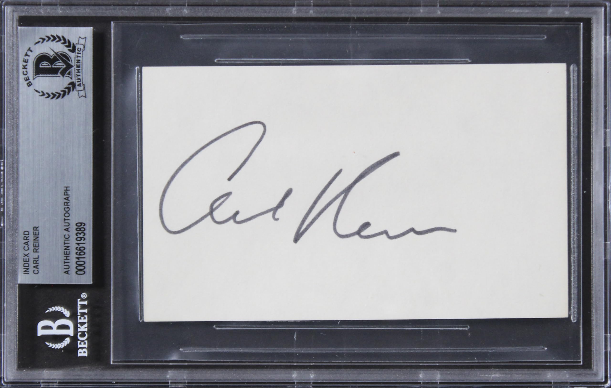 Carl Reiner Ocean's 11 Authentic Signed 3x5 Index Card Autographed BAS Slabbed