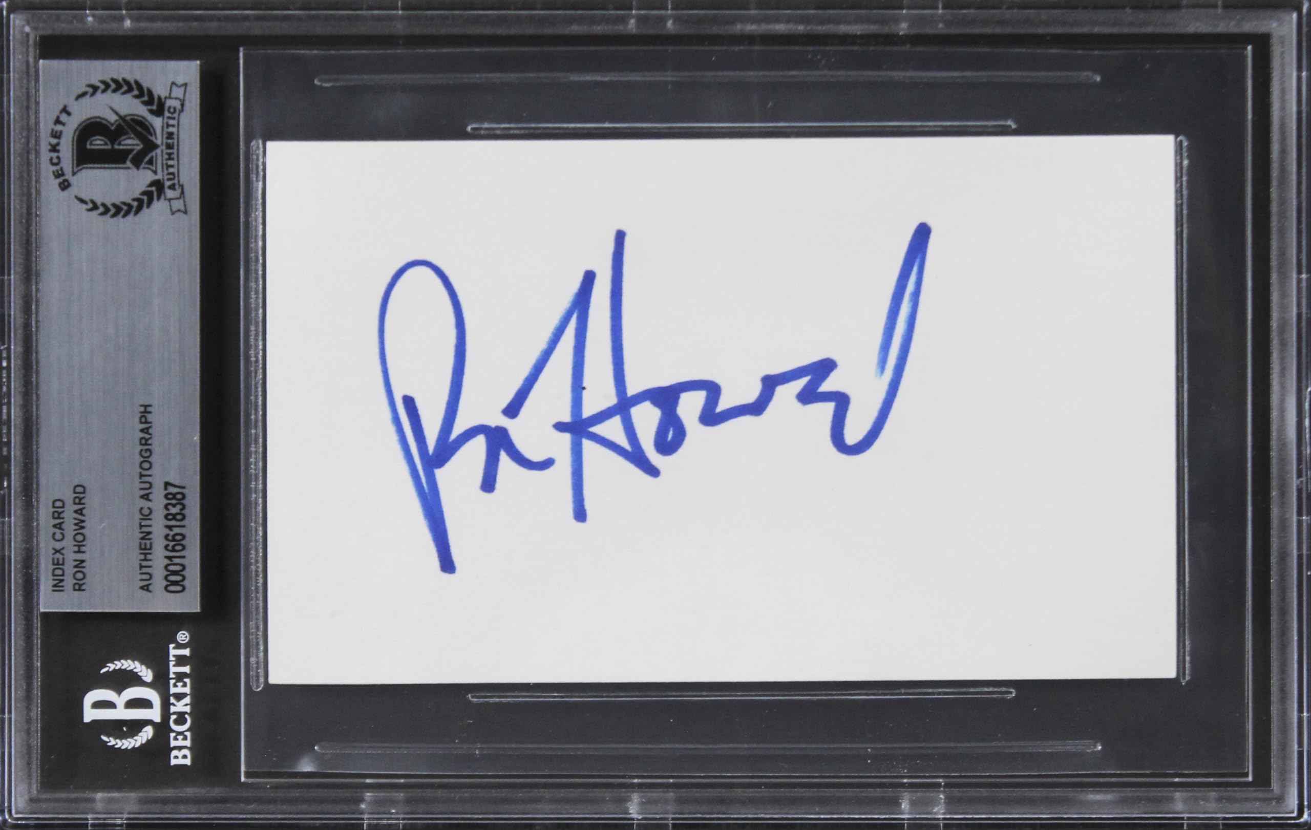 Ron Howard Happy Days Authentic Signed 3x5 Index Card Autographed BAS Slabbed 1