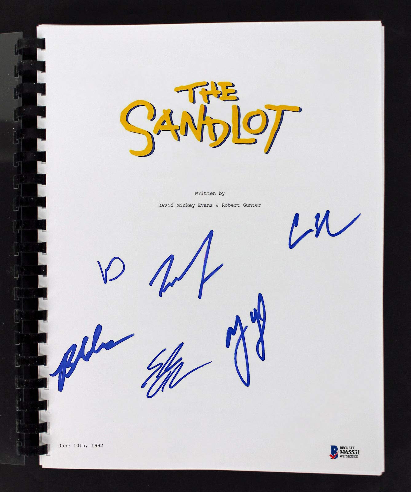The Sandlot (6) Guiry, Leopardi, Adams +3 Signed Movie Script BAS Witnessed
