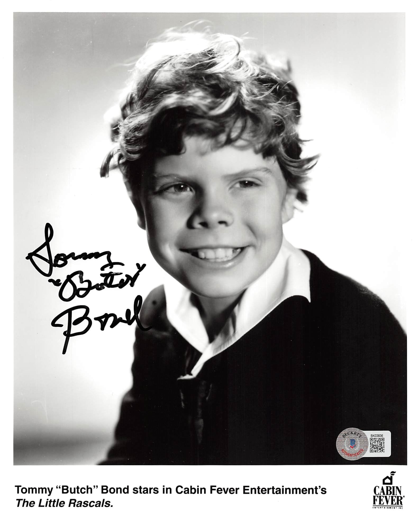Tommy Bond The Little Rascals "Butch" Authentic Signed 8x10 Photo BAS #BK03836