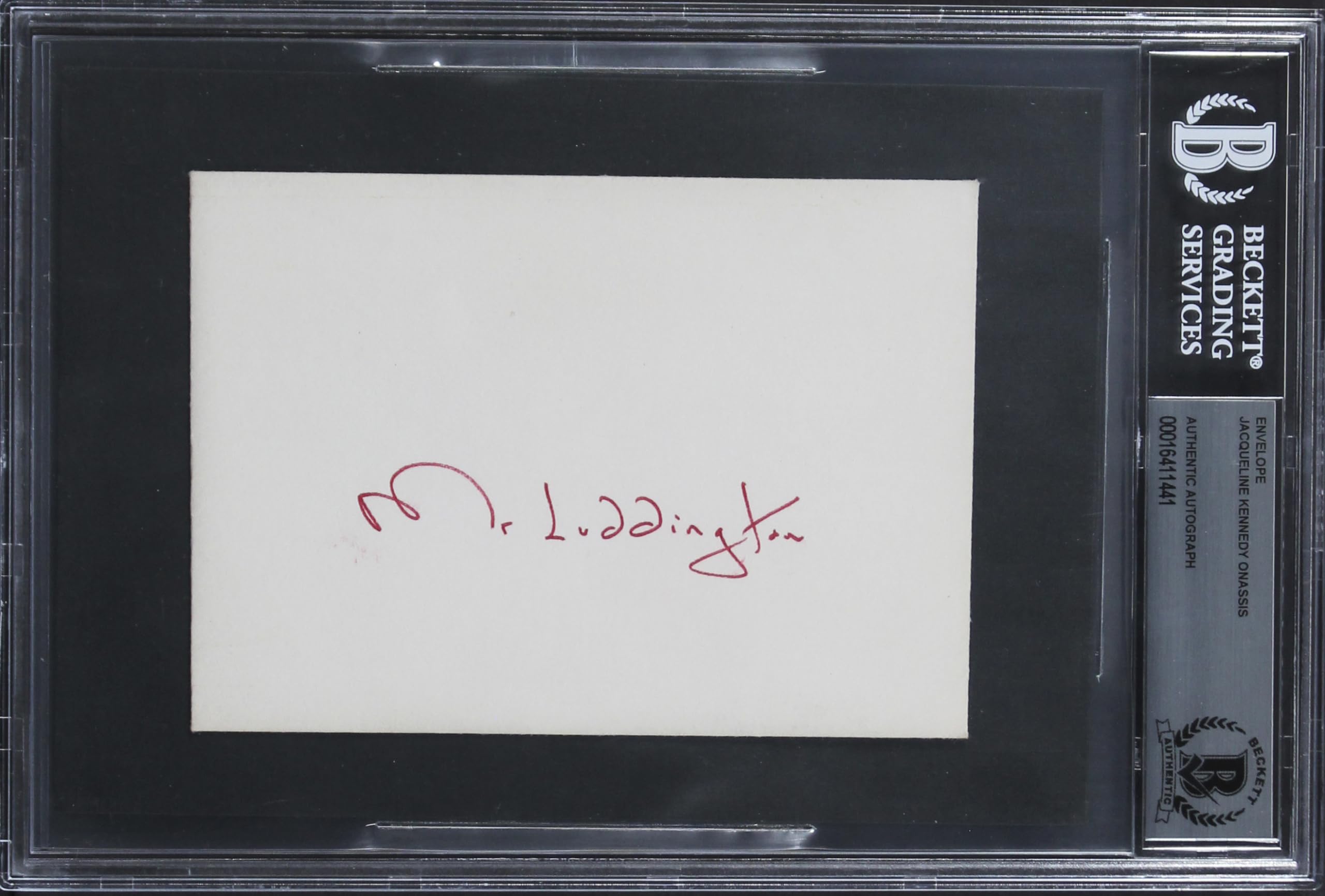 Jacqueline Kennedy Onassis Signed Handwriting 3.75x5.25 Envelope BAS Slabbed