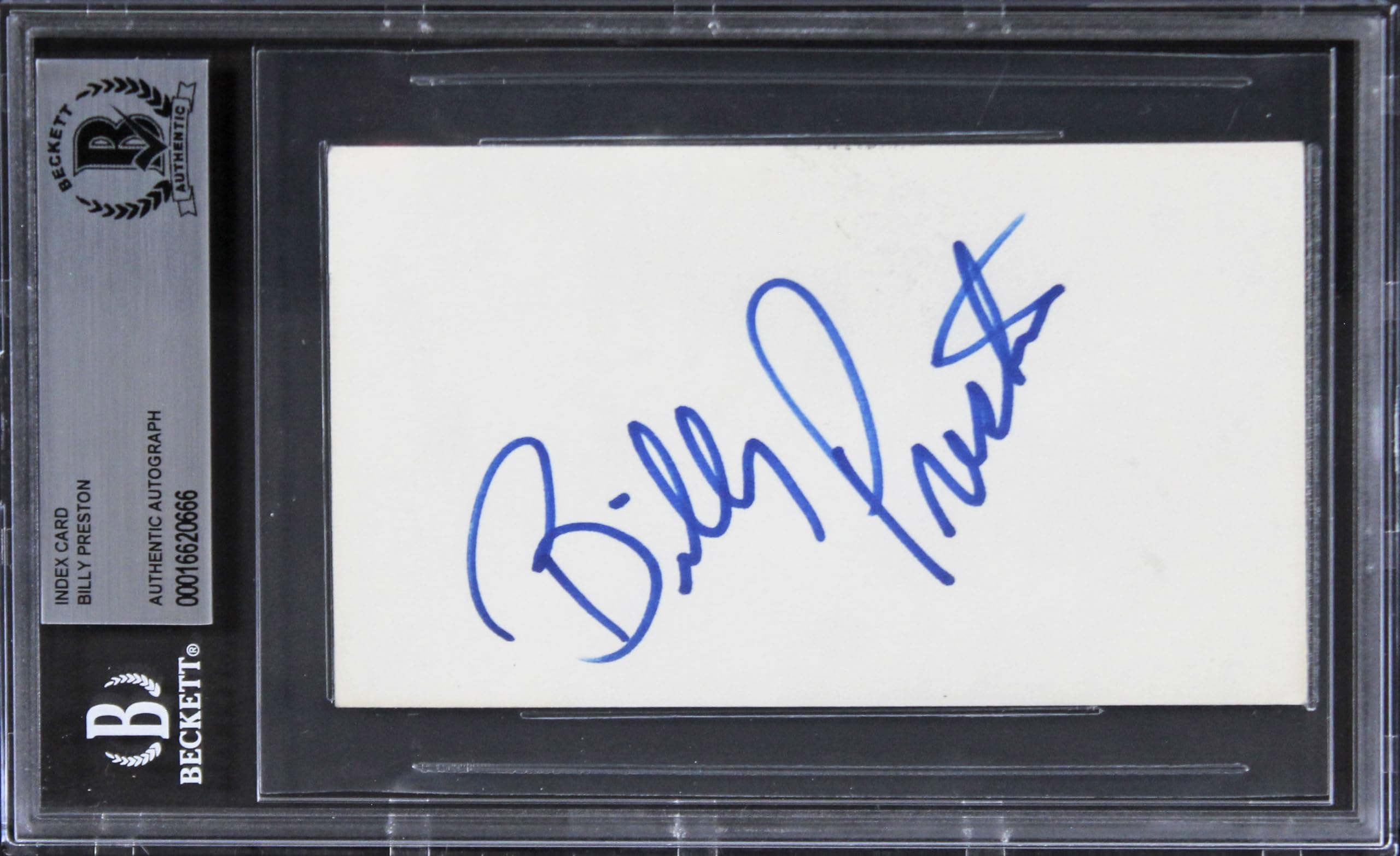 Billy Preston Musician Authentic Signed 3x5 Index Card Autographed BAS Slabbed