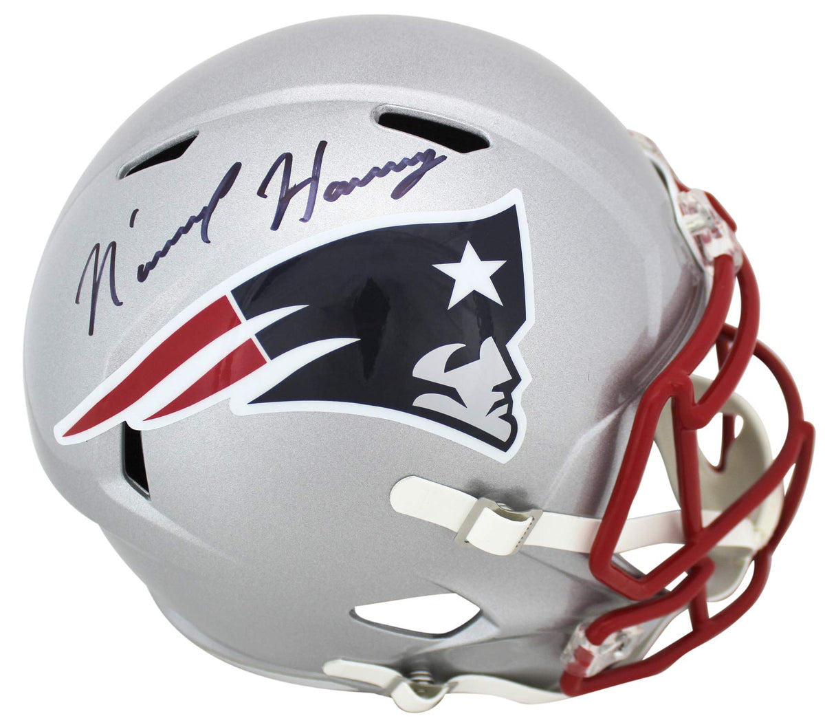 Patriots N'Keal Harry Authentic Signed Full Size Speed Rep Helmet BAS Witnessed