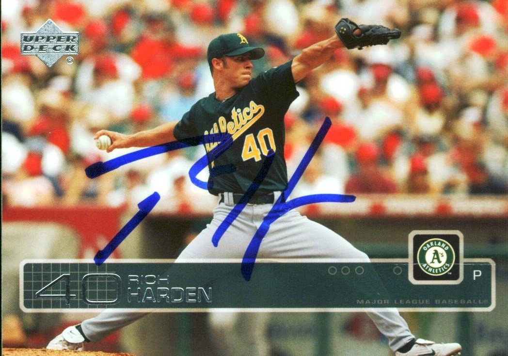 Athletics Rich Harden Authentic Signed Card 2003 Upper Deck #544 w/ COA