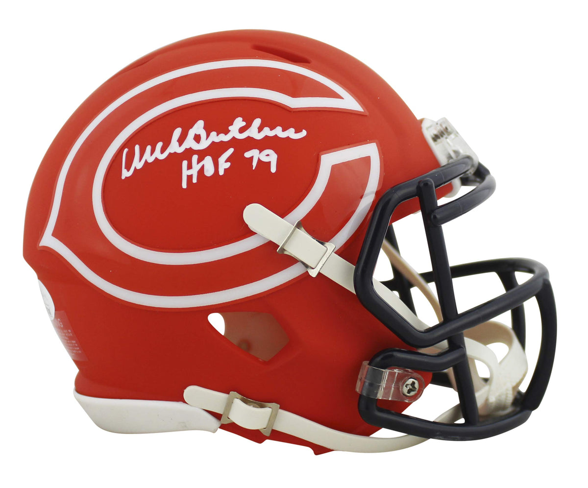 Bears Dick Butkus "HOF 79" Authentic Signed Amp Speed Mini Helmet JSA Witness