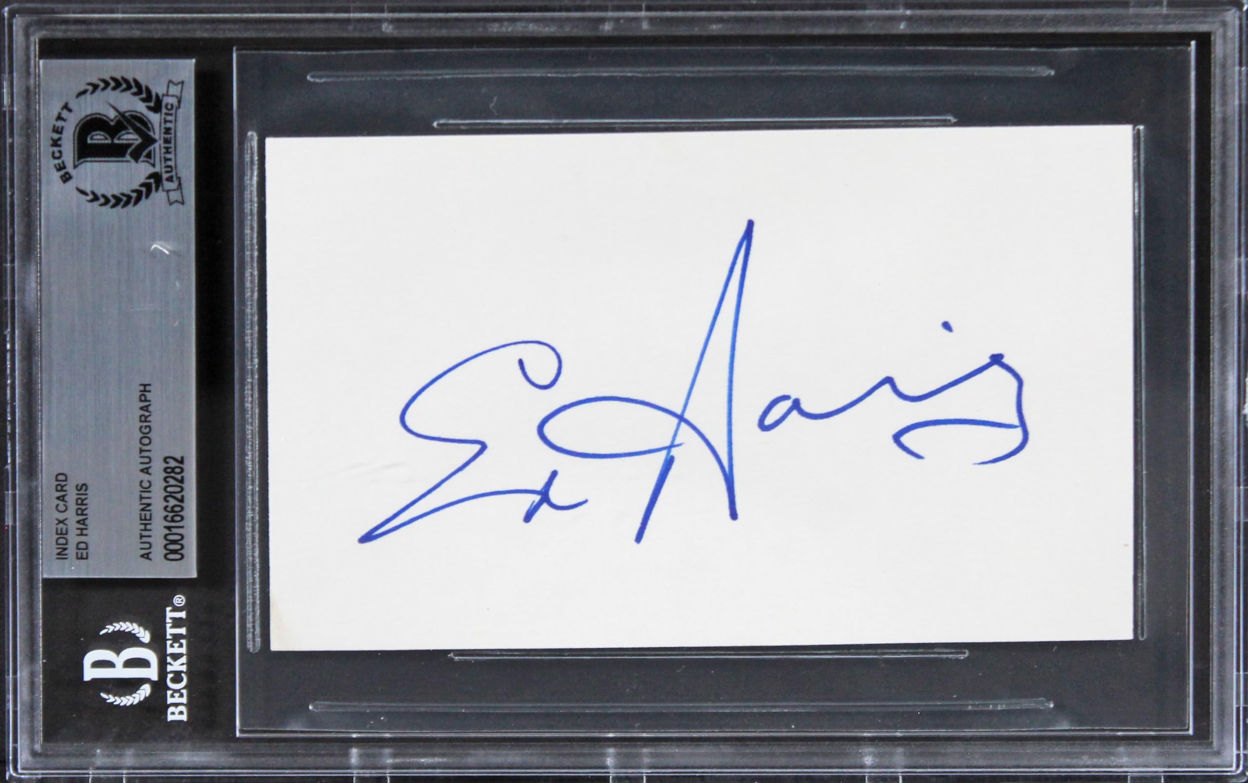 Ed Harris Top Gun Maverick Authentic Signed 3x5 Index Card BAS Slabbed