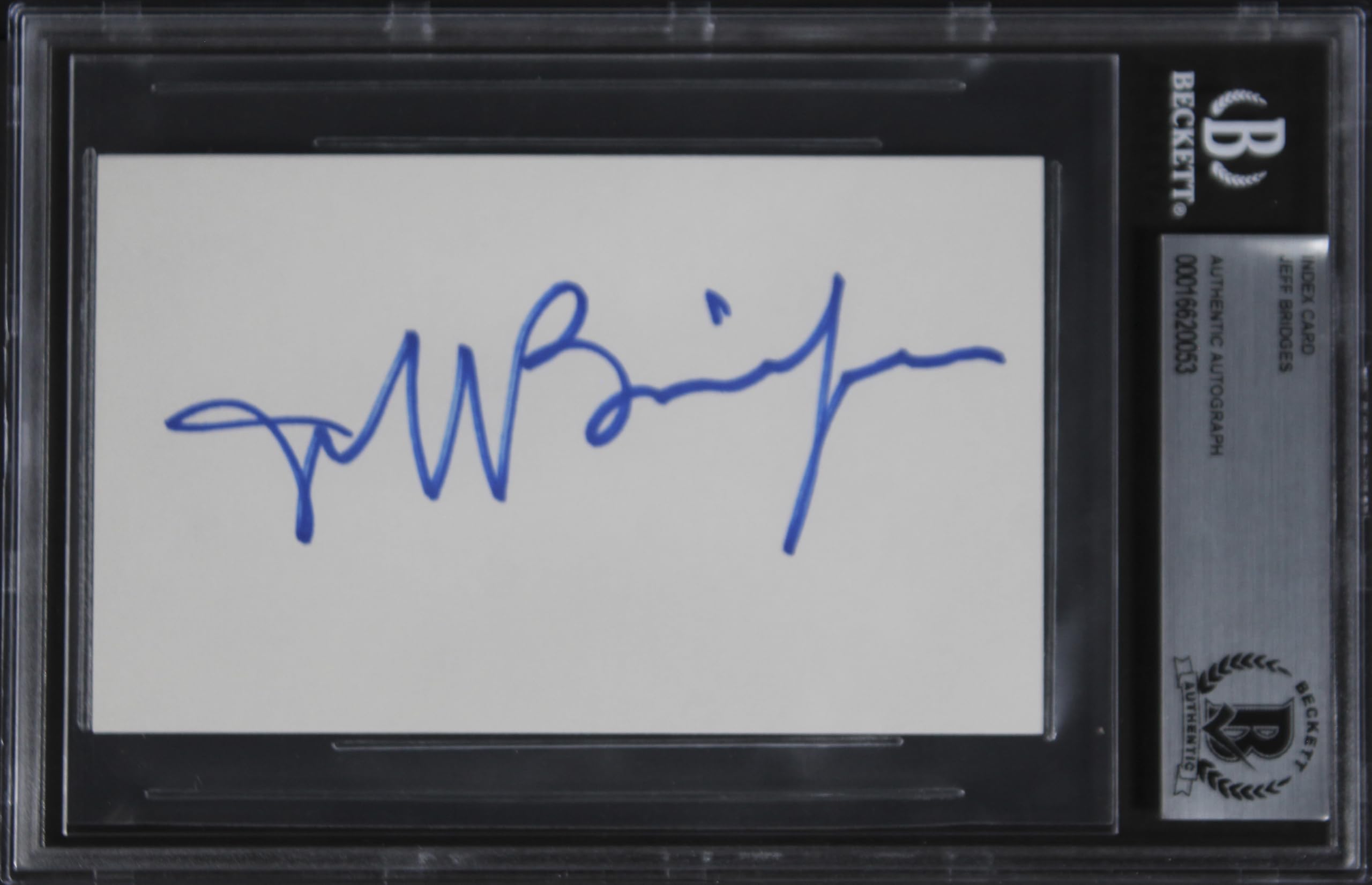 Jeff Bridges The Big Lebowski Authentic Signed 3x5 Index Card BAS Slabbed 3