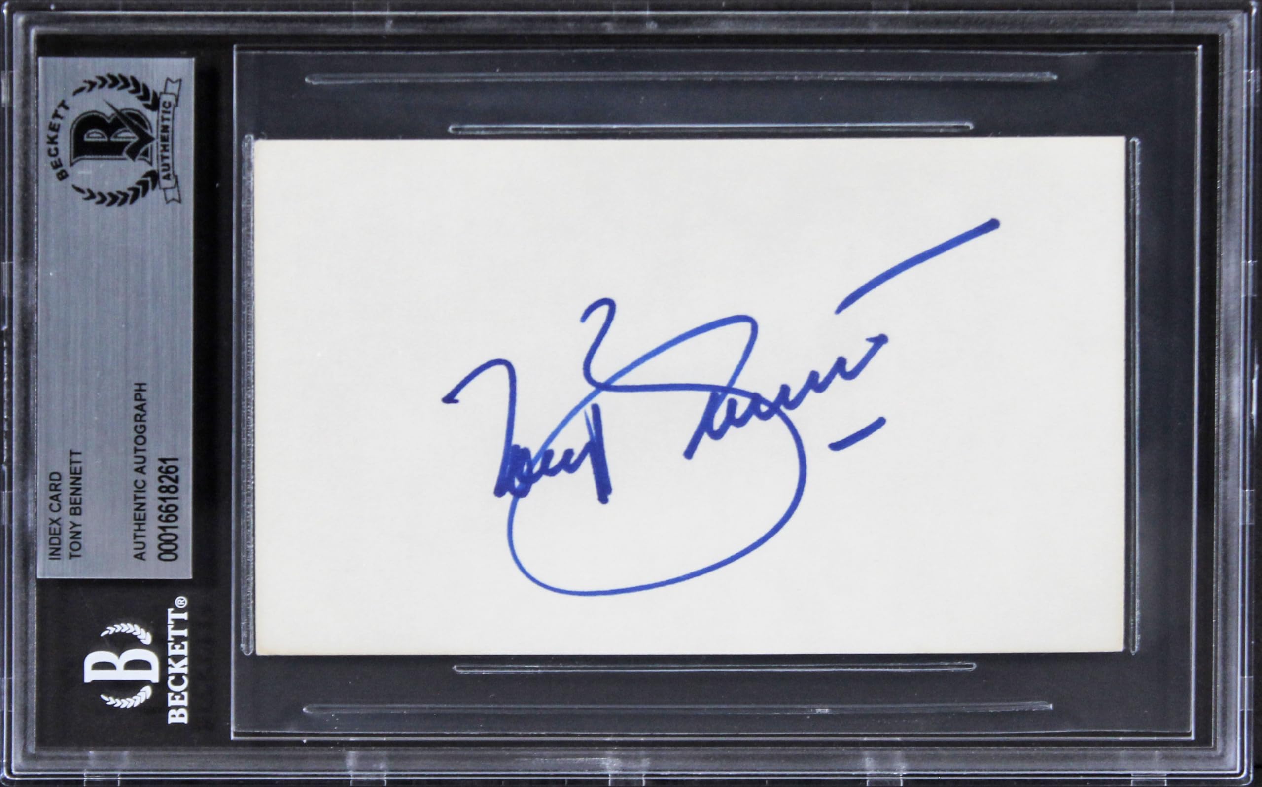Tony Bennett Musician Authentic Signed 3x5 Index Card Autographed BAS Slabbed 2