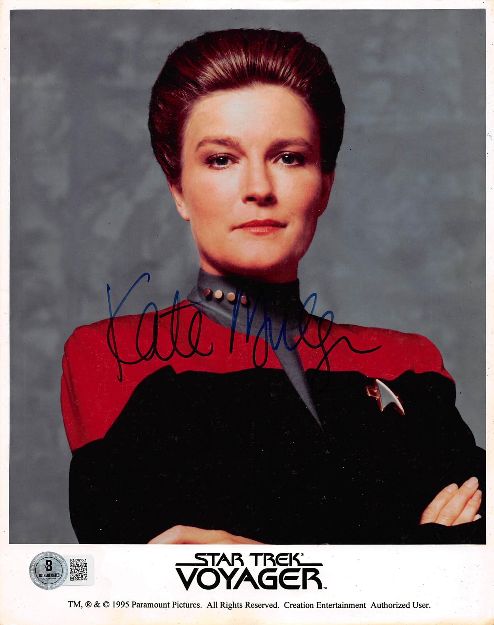 Kate Mulgrew Star Trek Voyager Authentic Signed 8x10 Photo BAS #BN29231