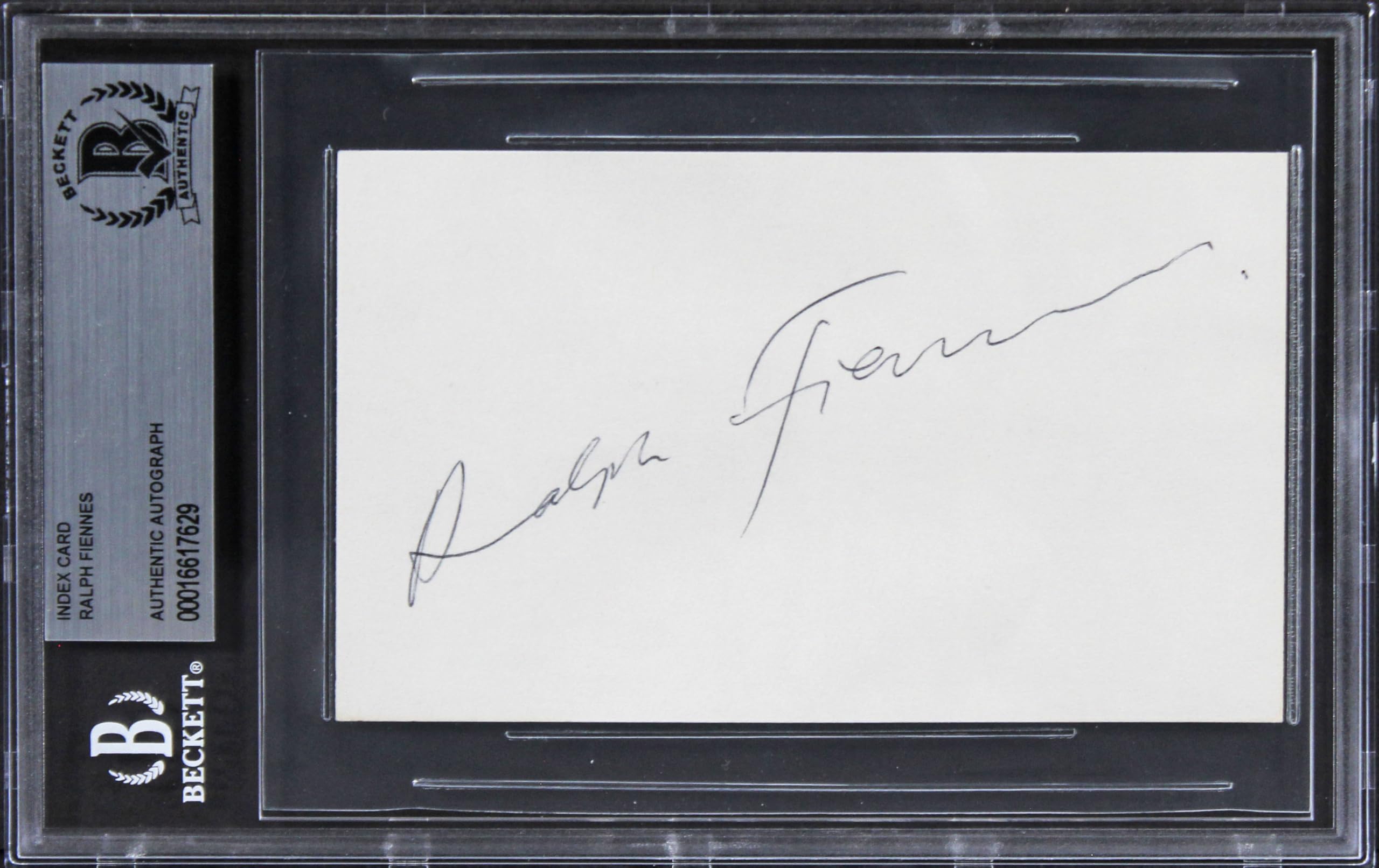 Ralph Fiennes Schindler's List Authentic Signed 3x5 Index Card BAS Slabbed 4
