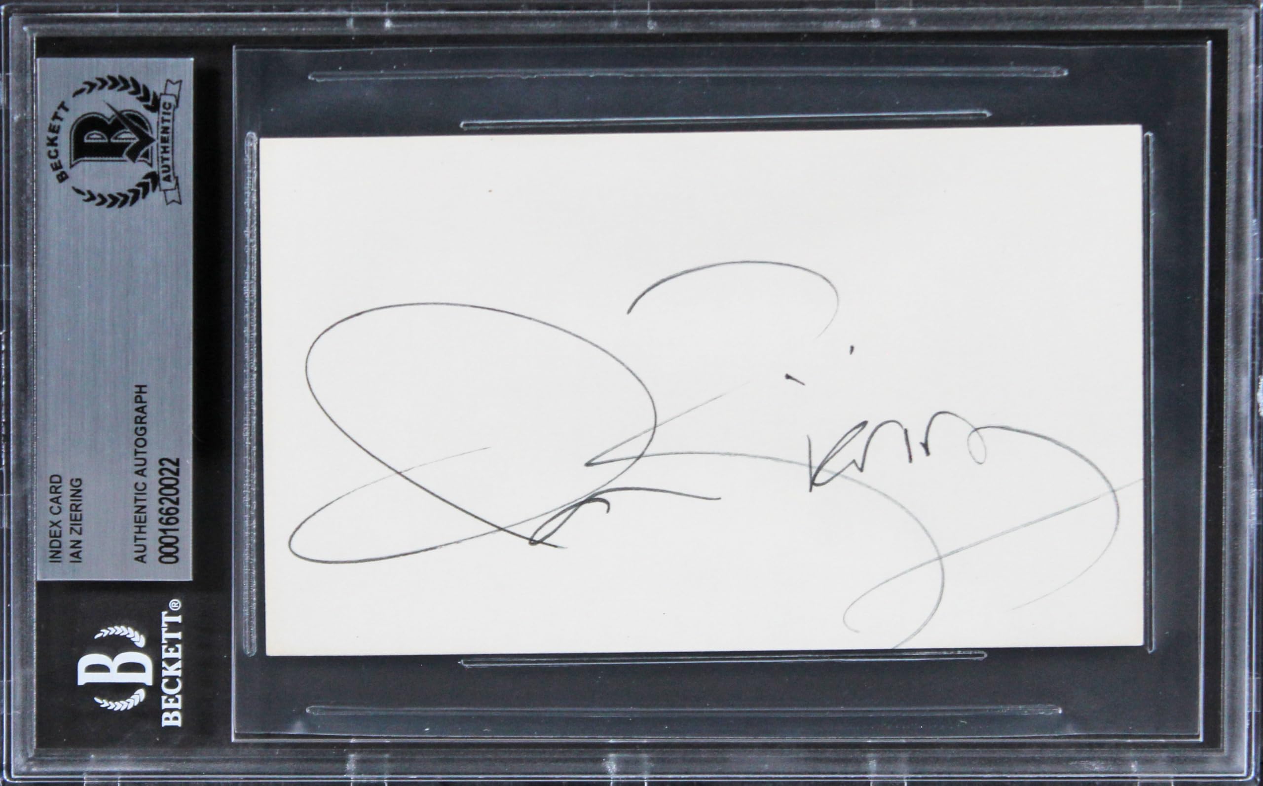 Ian Ziering Beverly Hills 90210 Authentic Signed 3x5 Index Card BAS Slabbed 2