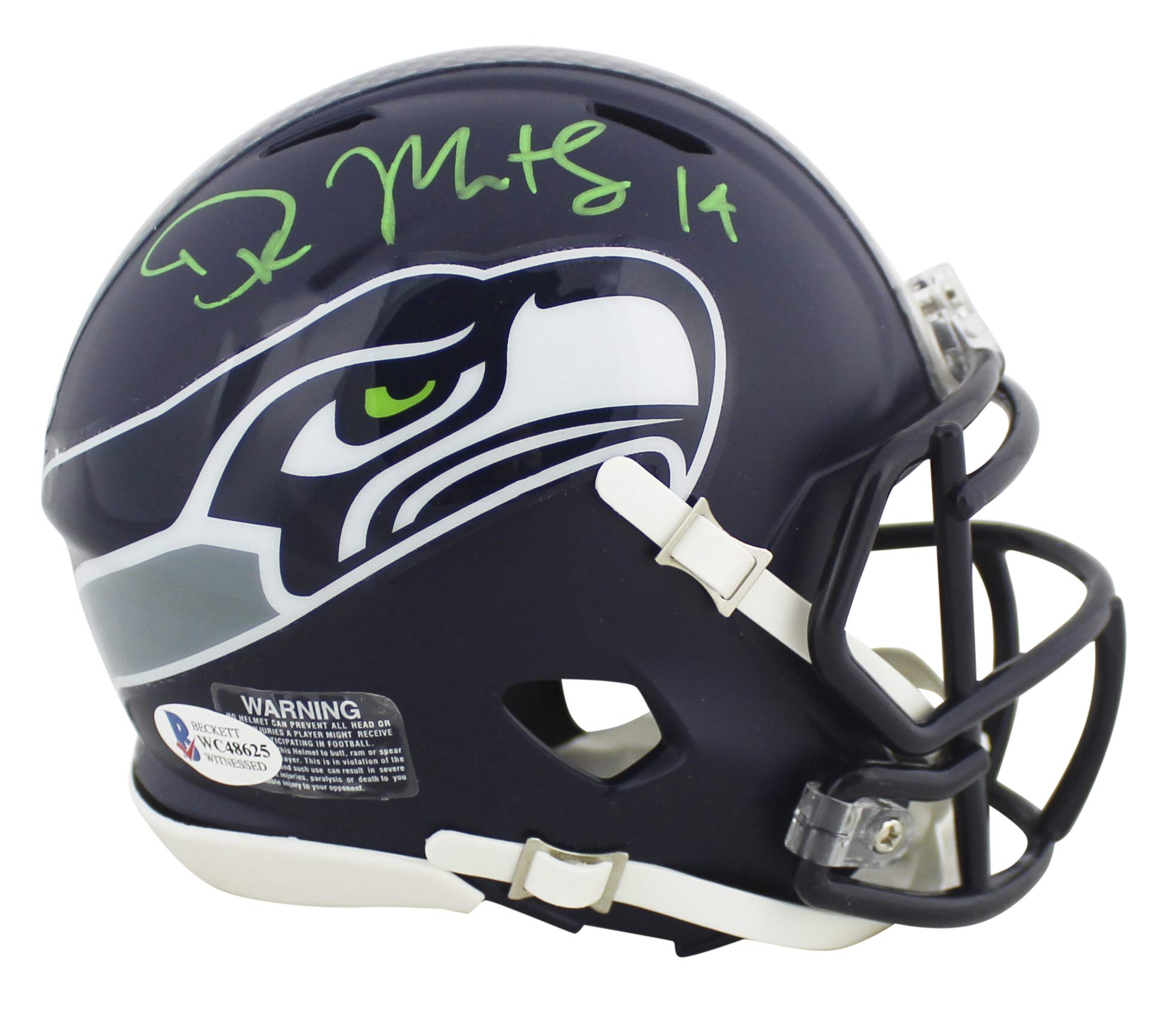 Seahawks DK Metcalf Authentic Signed Speed Mini Helmet BAS Witnessed