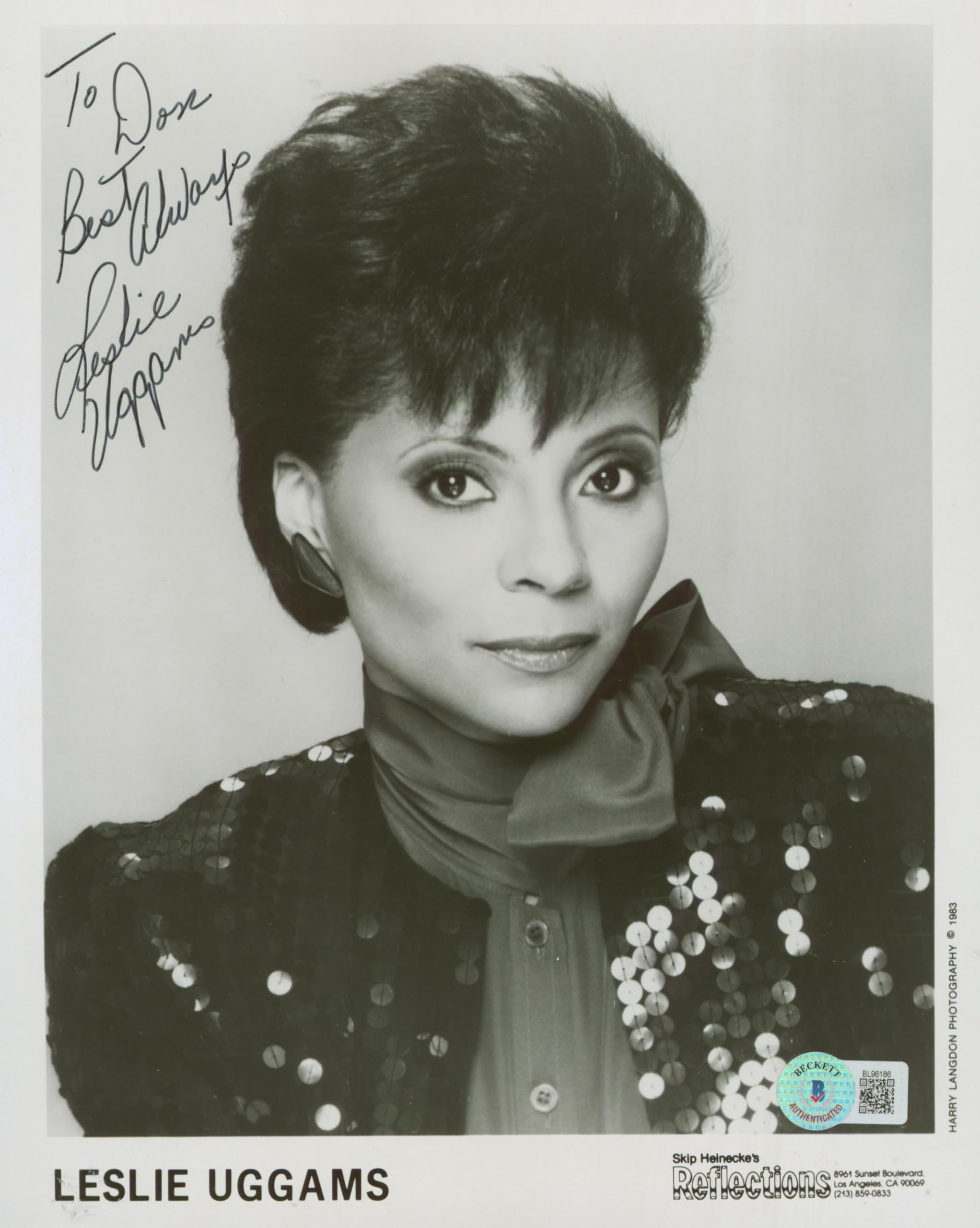 Leslie Uggams Deadpool "To Don, Best Always" Signed 8x10 Photo BAS #BL96186