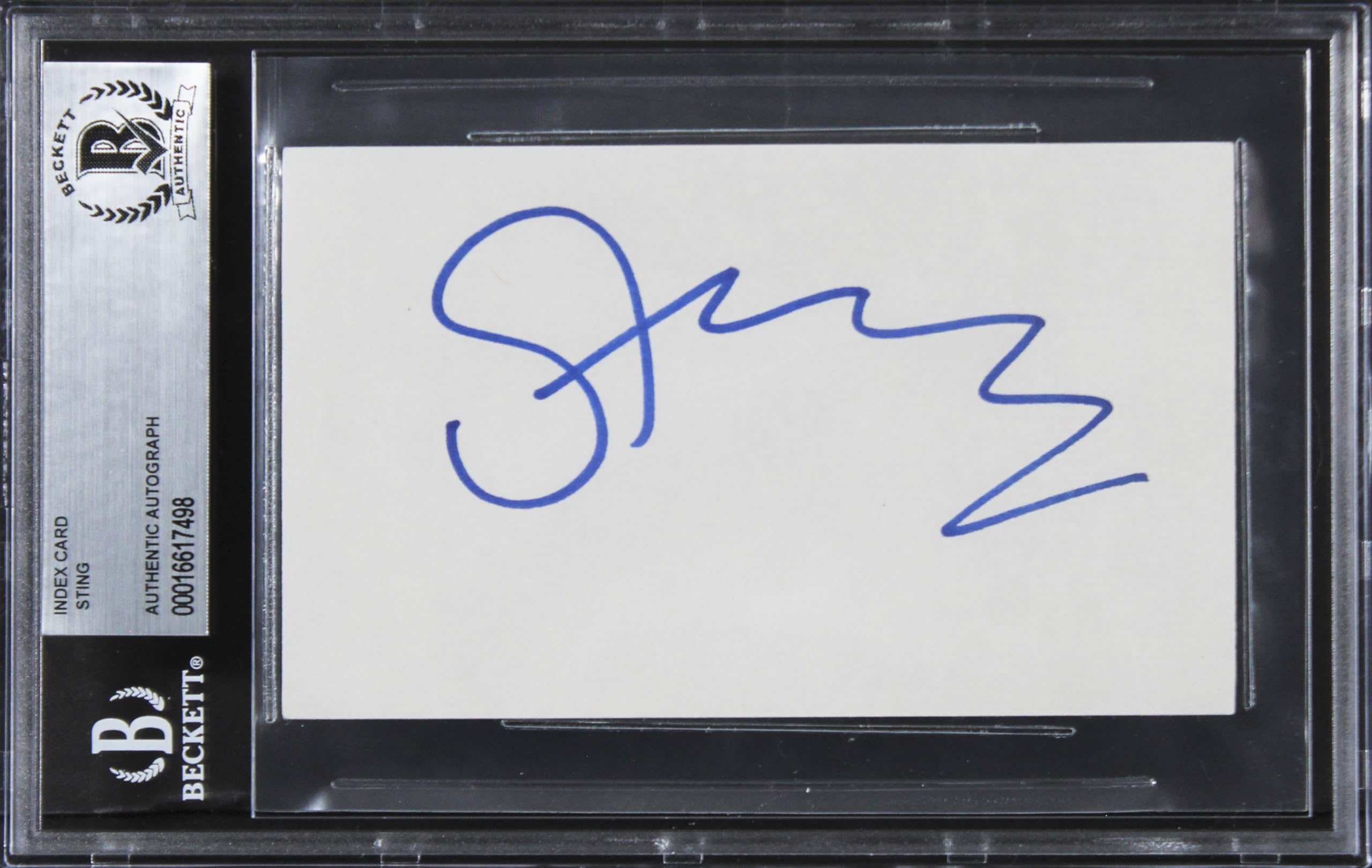 Sting The Police Authentic Signed 3x5 Index Card Autographed BAS Slabbed