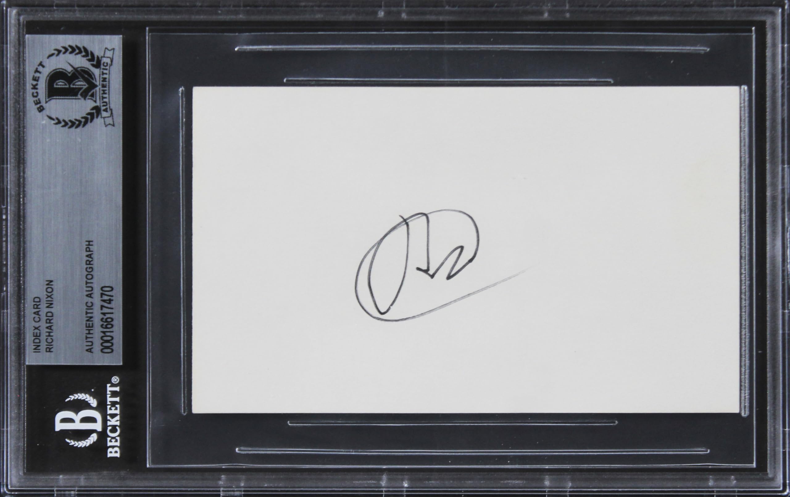 Richard Nixon Authentic Signed 3x5 Index Card Autographed BAS Slabbed 2