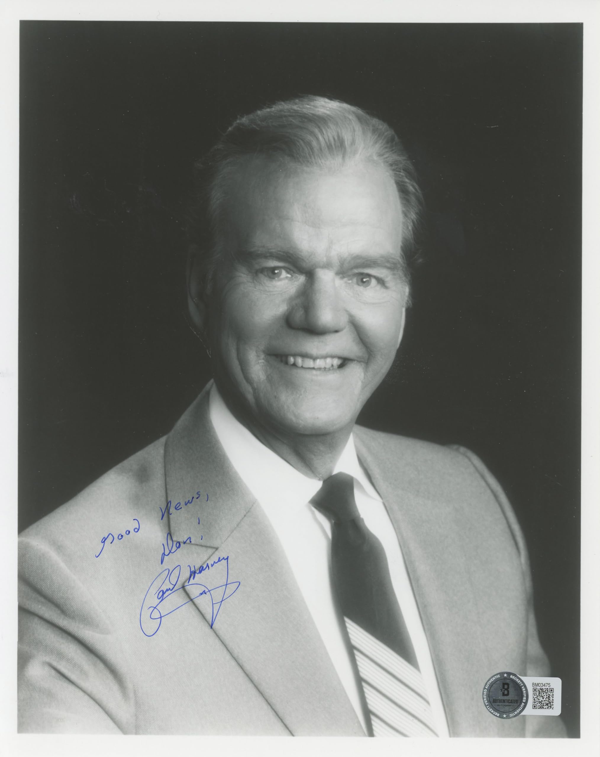 Paul Harvey "Good News, Don" Authentic Signed 8x10 Photo BAS #BM03475