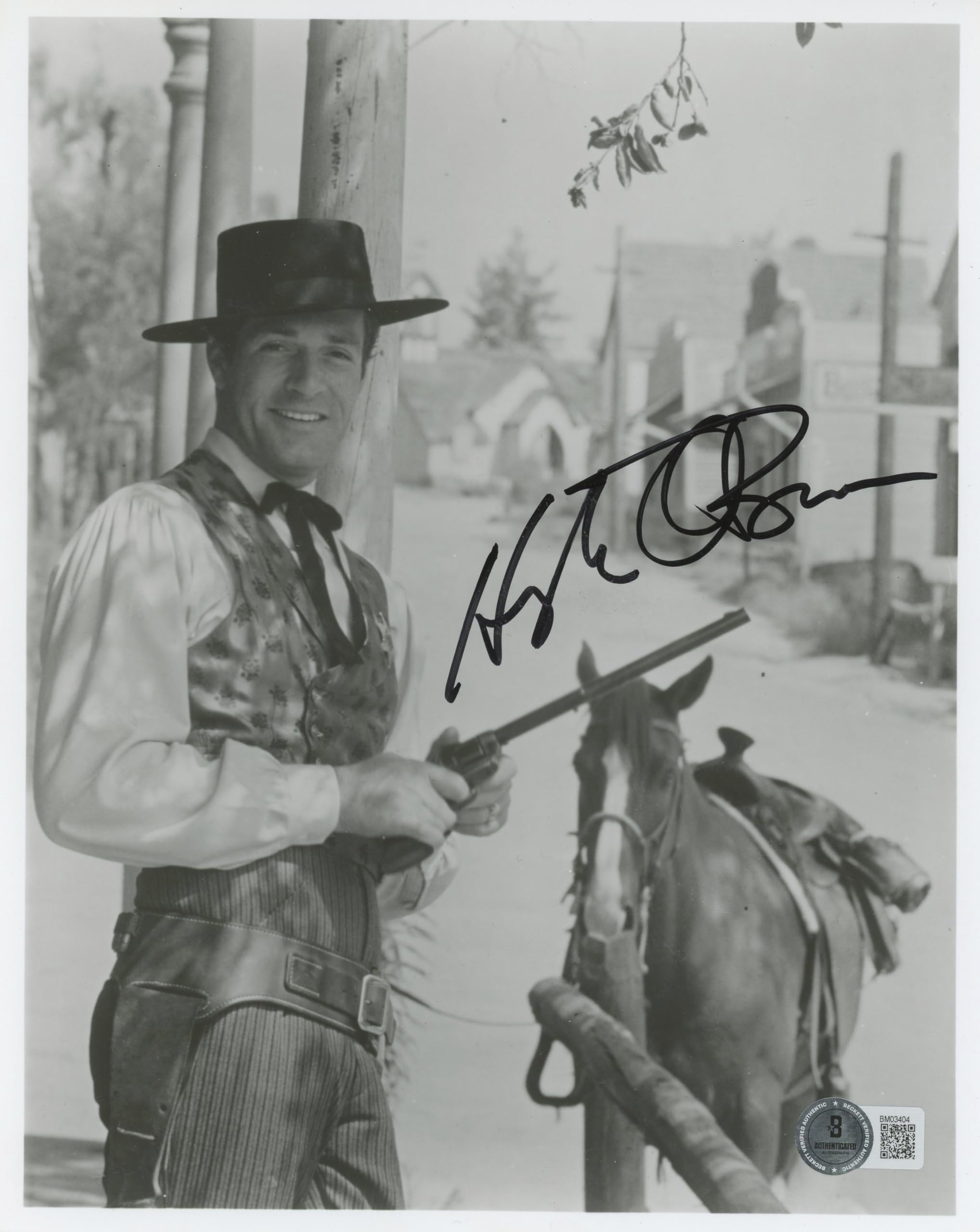 Hugh O'Brian The Shootist Authentic Signed 8x10 Photo BAS #BM03404