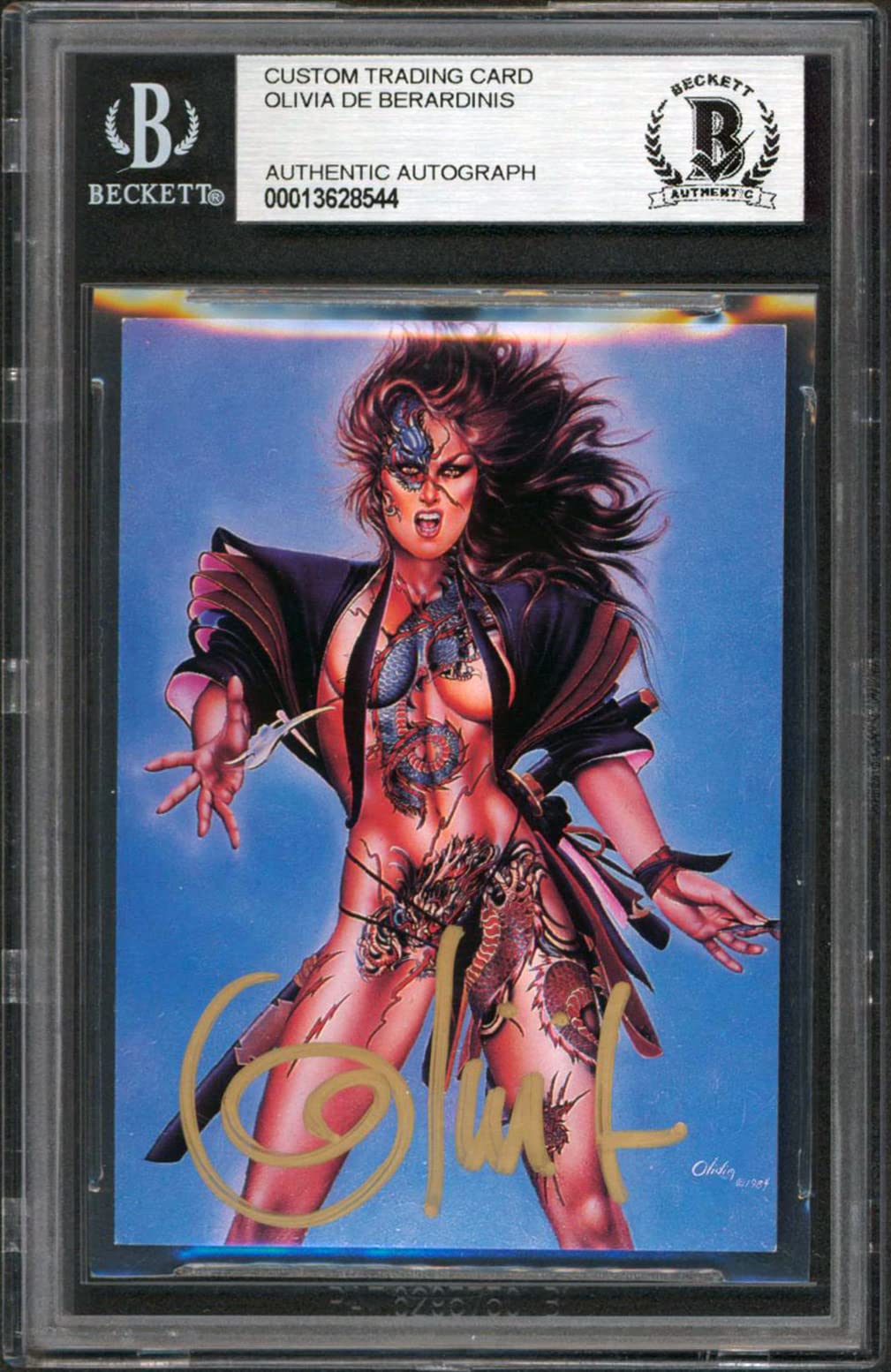 Playboy Olivia De Berardinis Signed Custom Trading Card Card BAS Slabbed