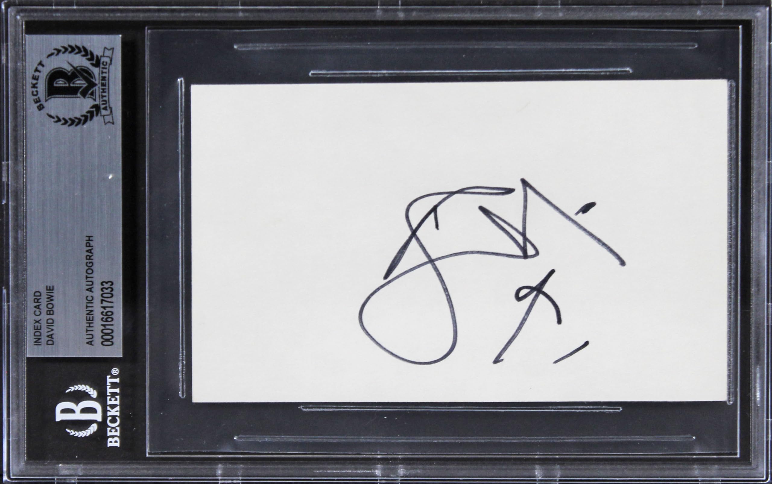 David Bowie Singer Authentic Signed 3x5 Index Card Autographed BAS Slabbed