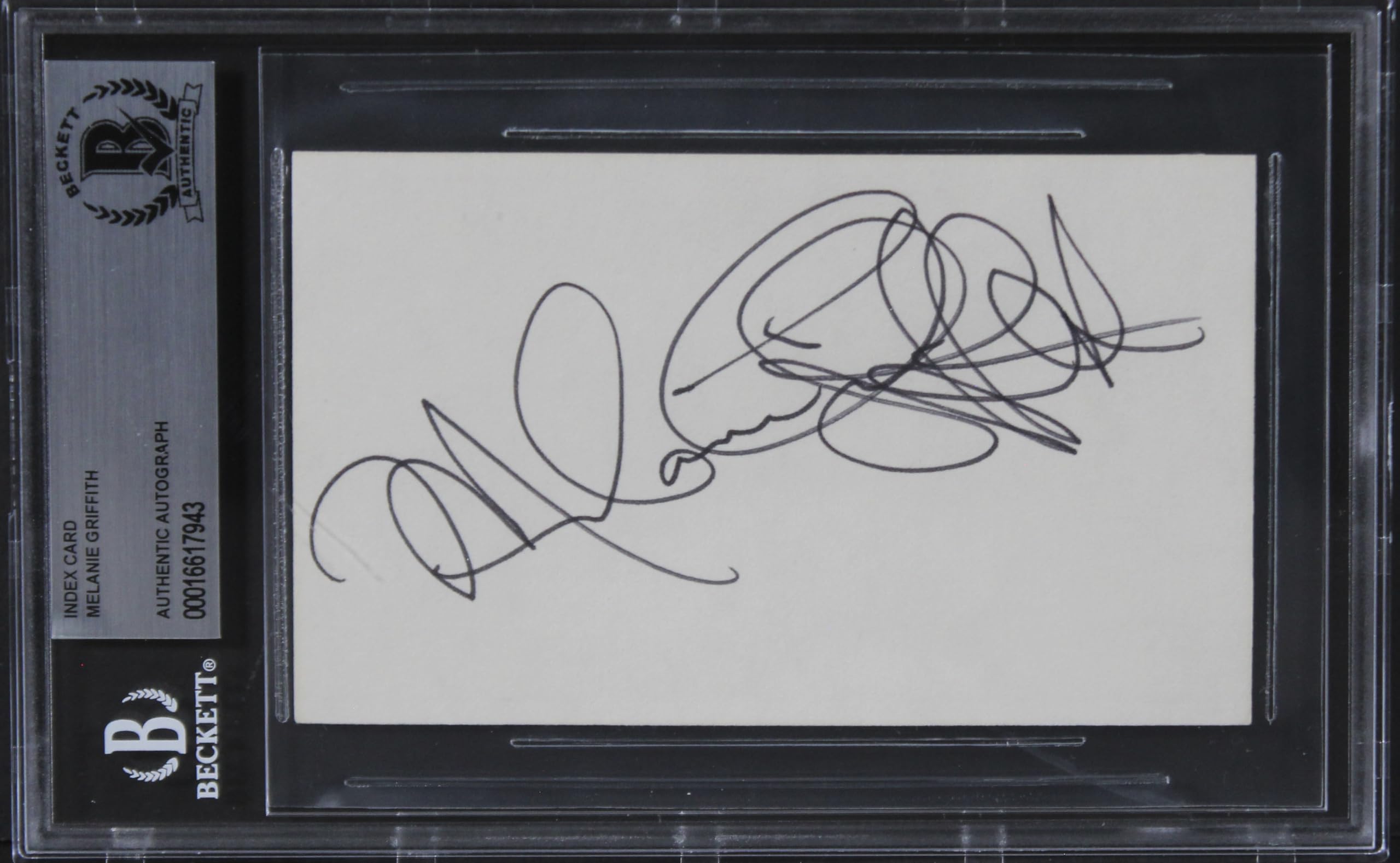 Melanie Griffith Fear City Authentic Signed 3x5 Index Card BAS Slabbed 2