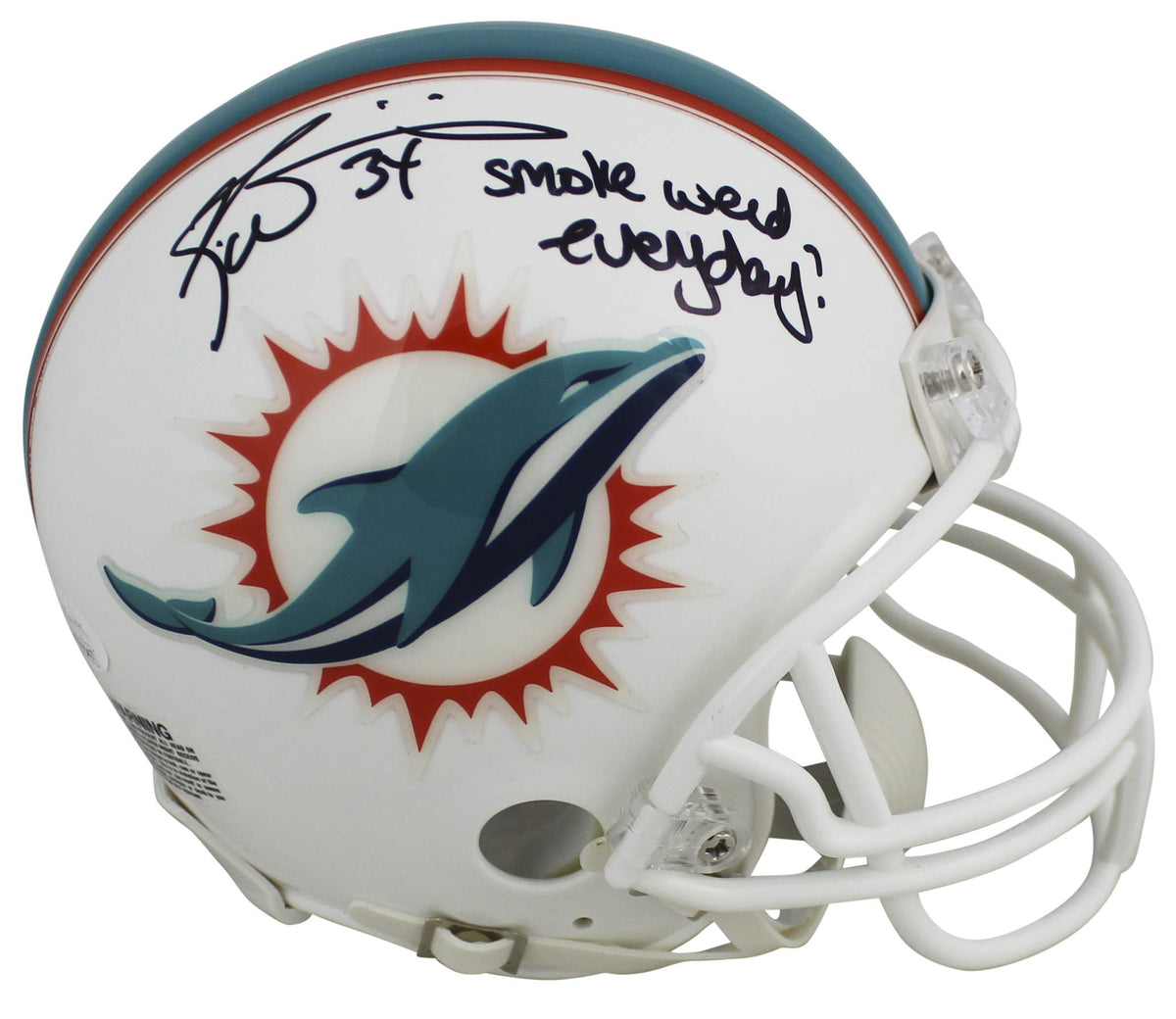 Dolphins Ricky Williams "Smoke Weed Everyday" Signed Rep Mini Helmet JSA Witness