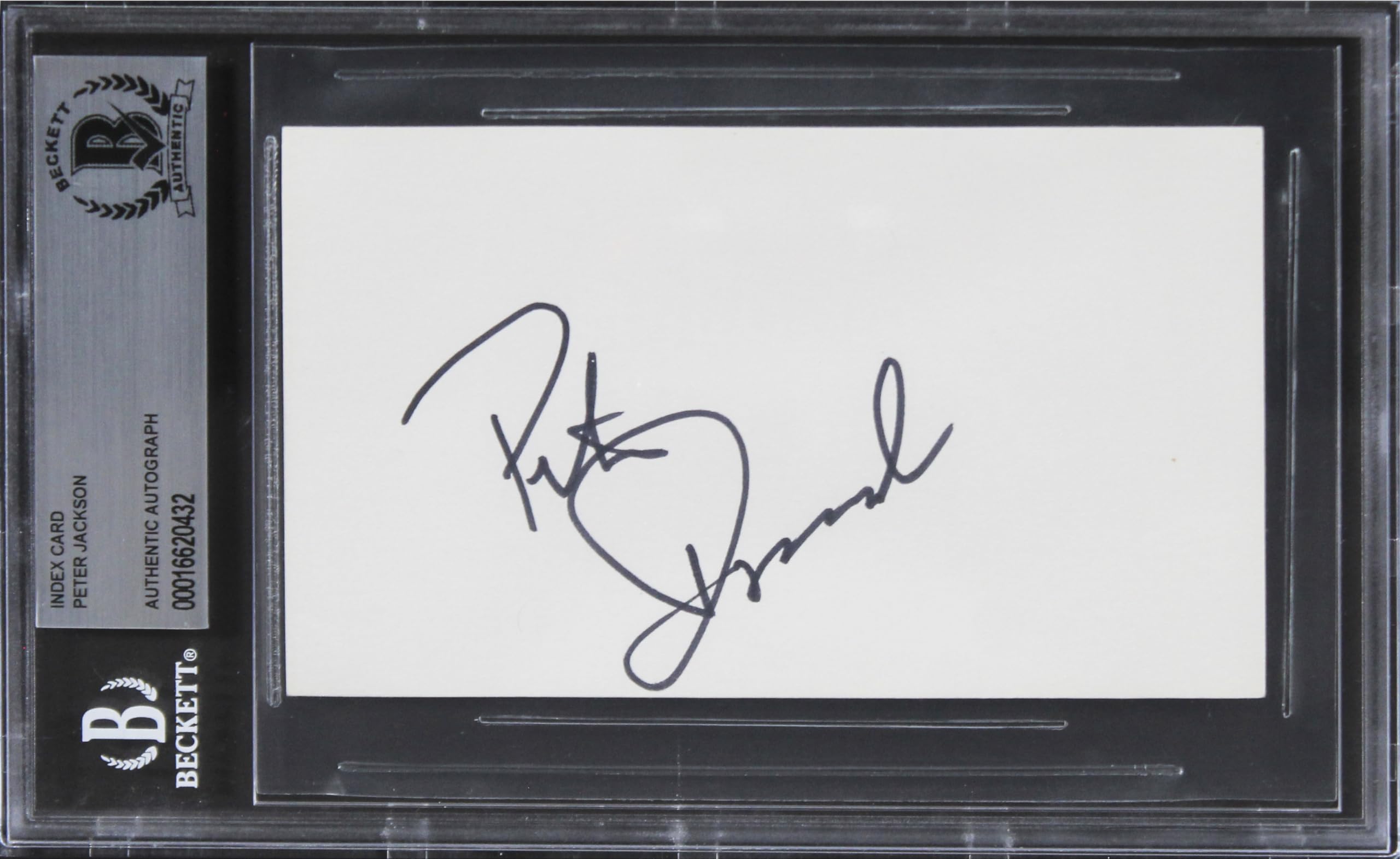 Peter Jackson Lord of the Rings Authentic Signed 3x5 Index Card BAS Slabbed