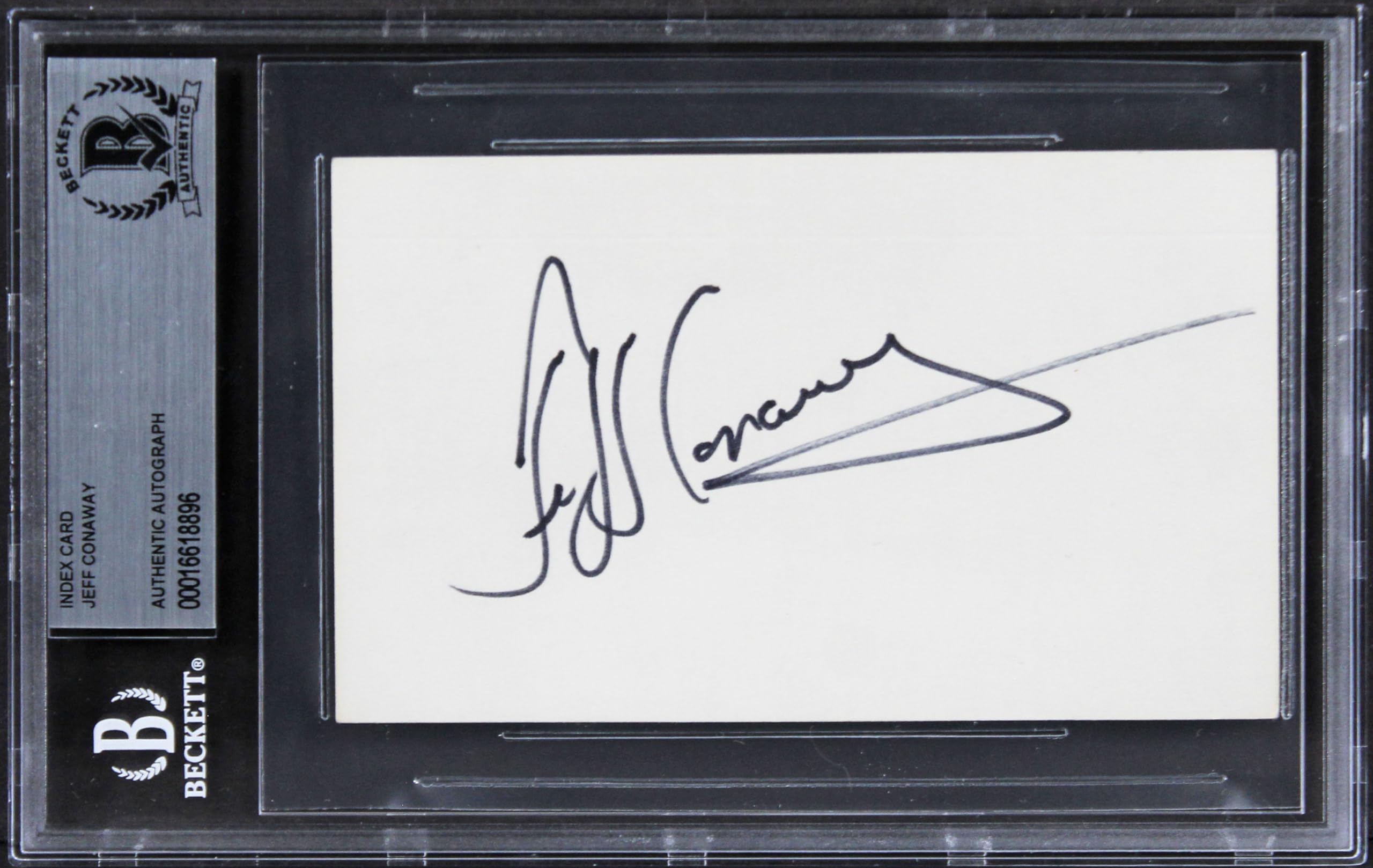 Jeff Conaway Grease Authentic Signed 3x5 Index Card Autographed BAS Slabbed 2