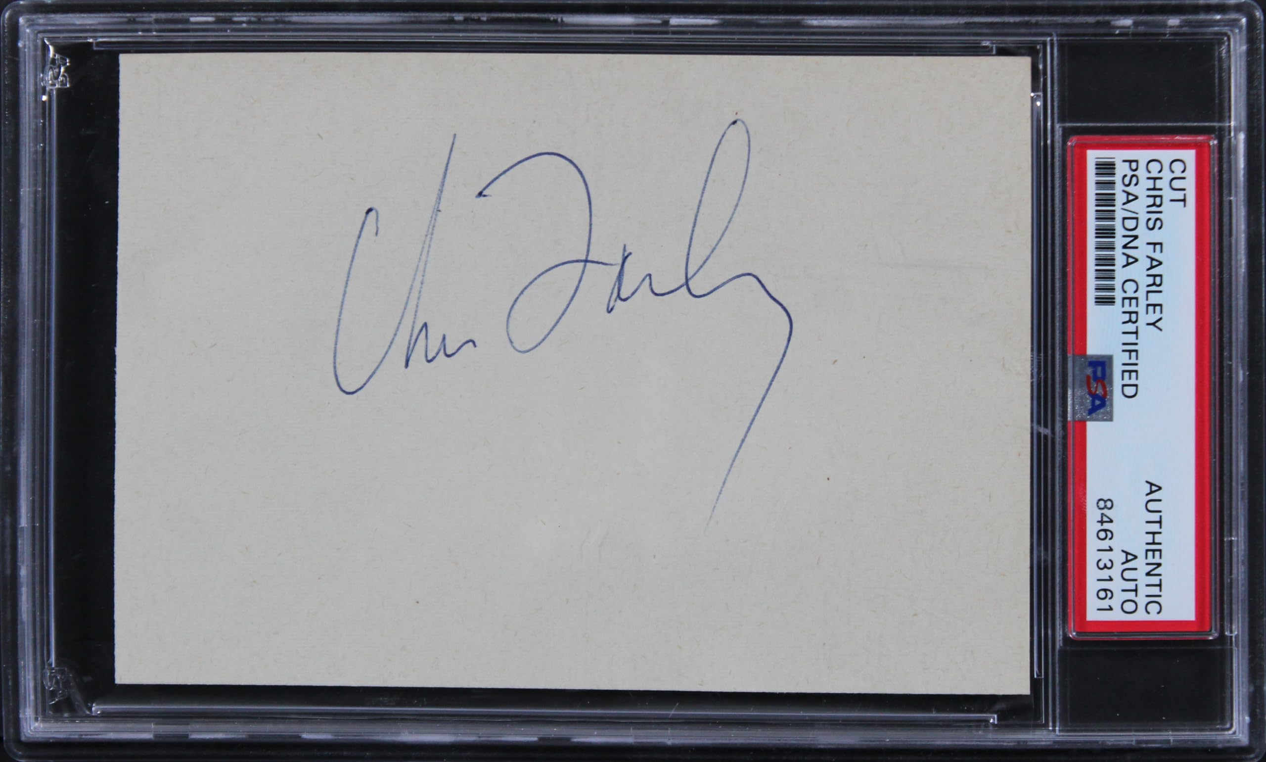 Chris Farley Tommy Boy Authentic Signed 3.5x5.5 Cut Signature PSA/DNA Slabbed