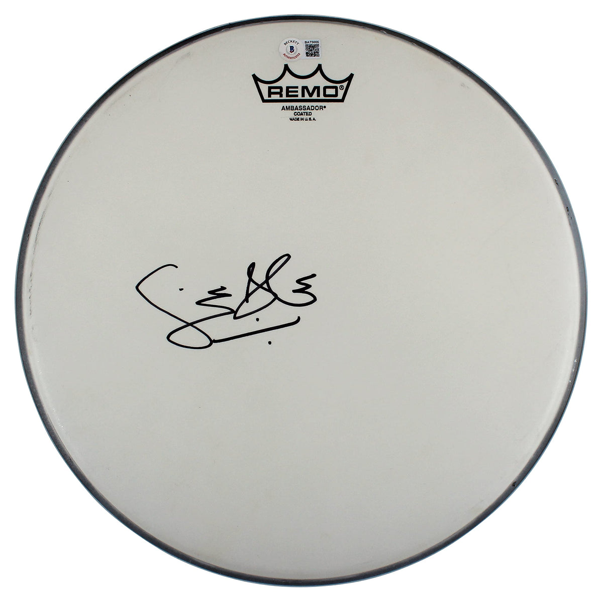 Ginger Baker Cream Authentic Signed 14 Inch White Remo Drum Head BAS #BA75006