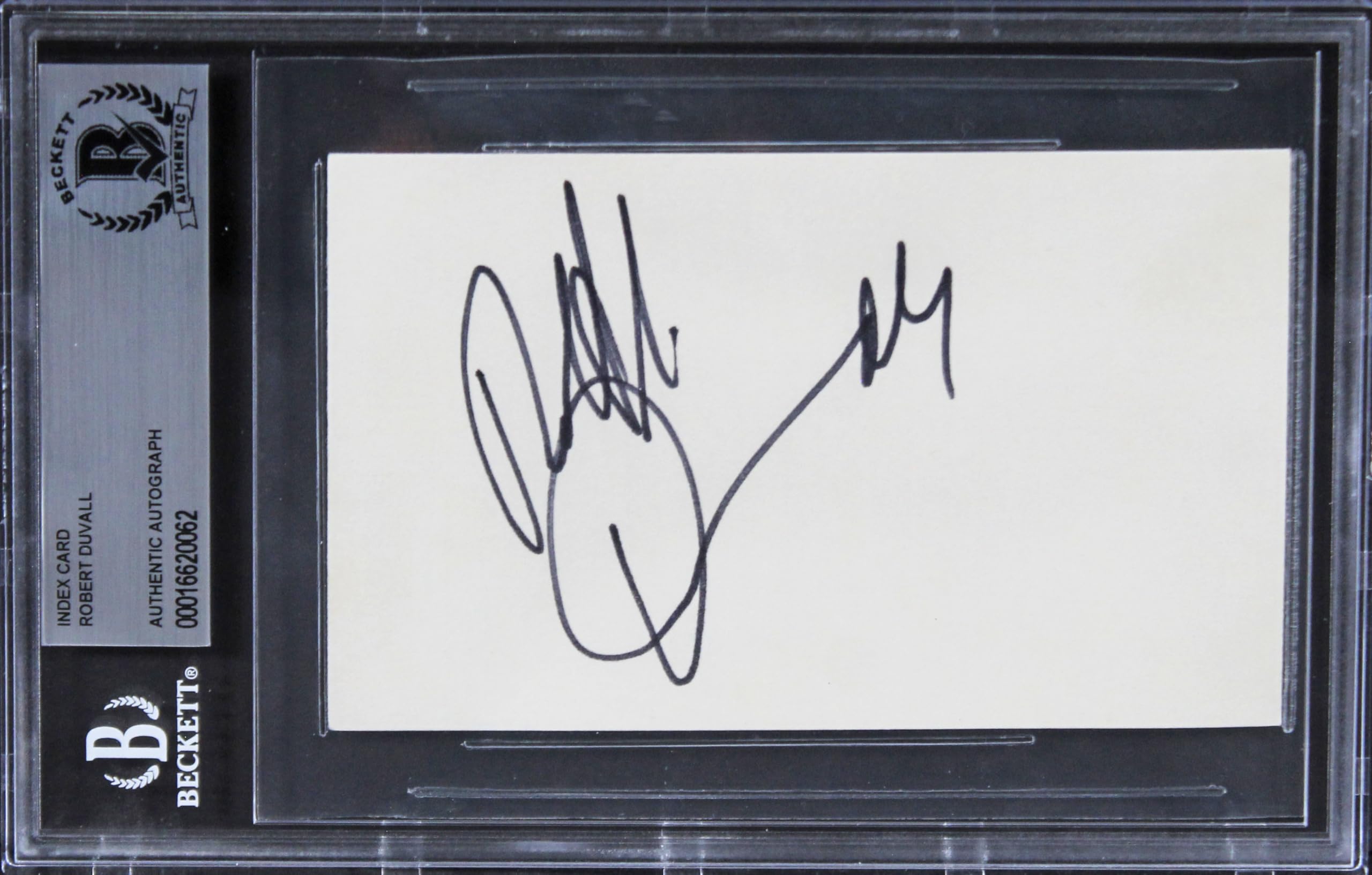 Robert Duvall The Godfather Authentic Signed 3x5 Index Card BAS Slabbed
