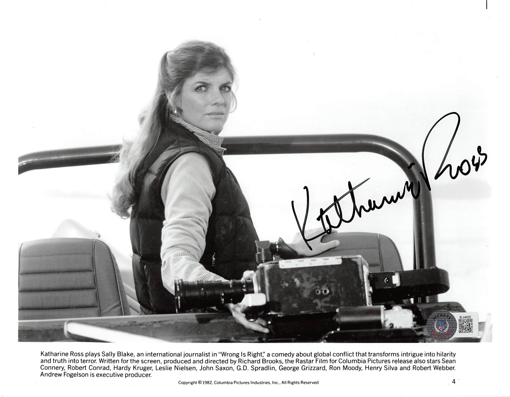 Katharine Ross Wrong Is Right Authentic Signed 8x10 Photo BAS #BL44625