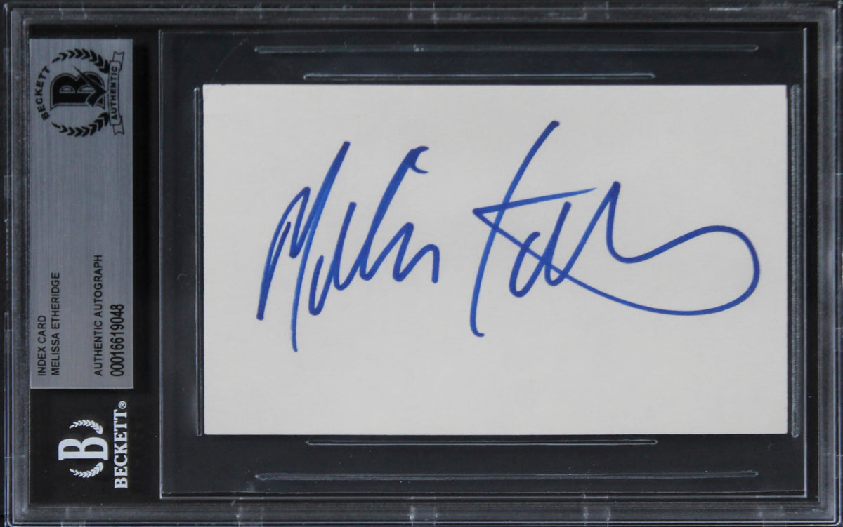 Melissa Etheridge Authentic Signed 3x5 Index Card Autographed BAS Slabbed 2