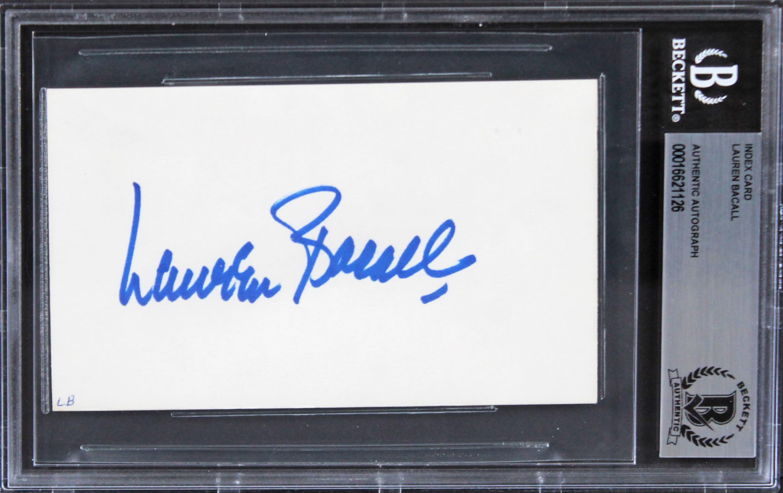 Lauren BaCall To Have and Have Not Authentic Signed 3x5 Index Card BAS Slabbed 1