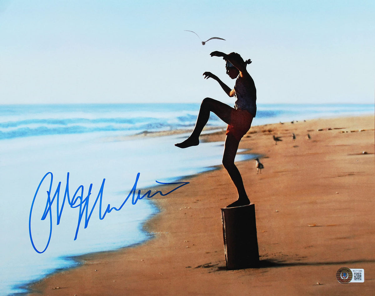 Ralph Macchio The Karate Kid Signed 11x14 Horizontal Stump Photo BAS #BC71386