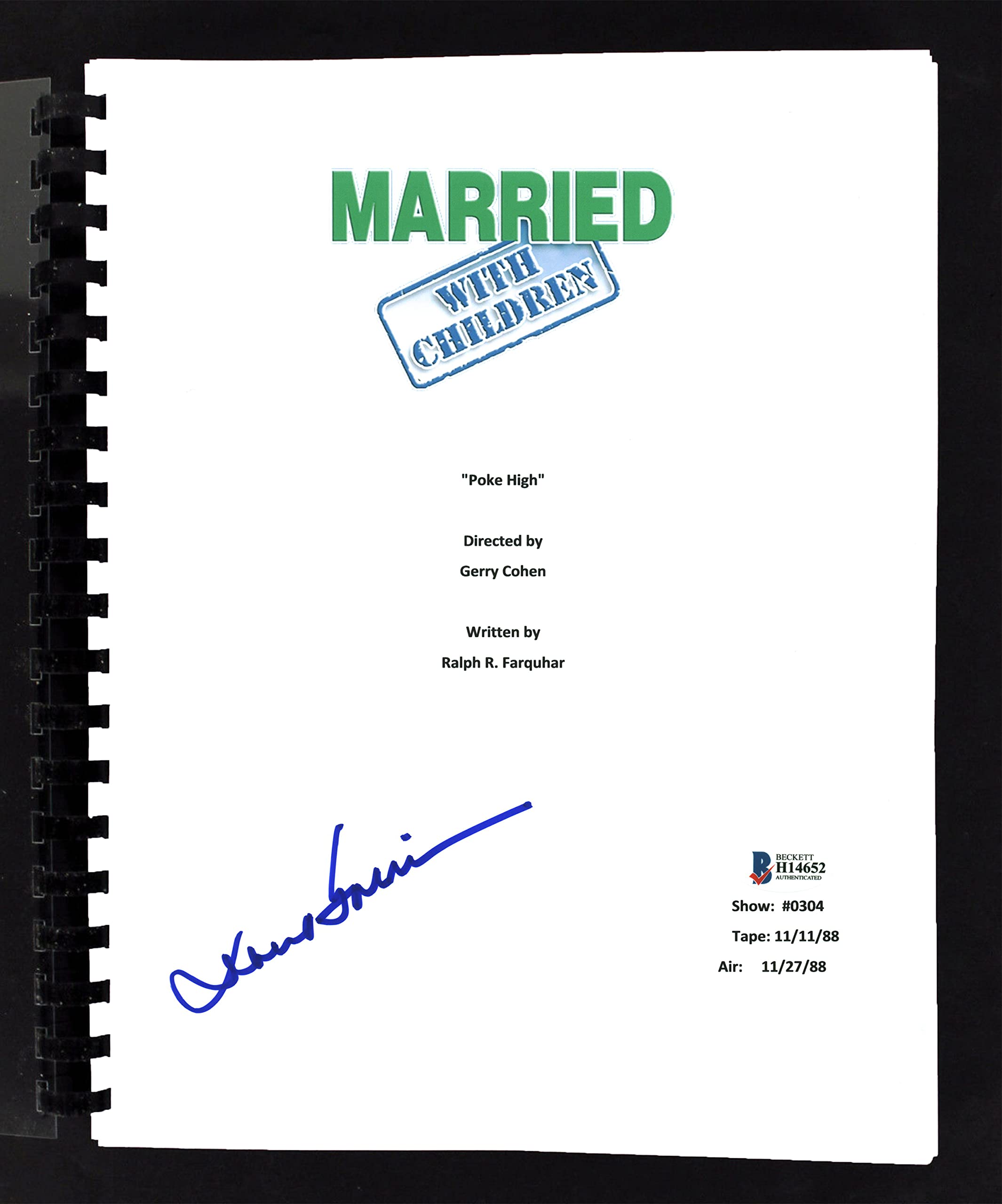 David Garrison Married With Children Signed Pilot Episode Tv Script BAS #H14652