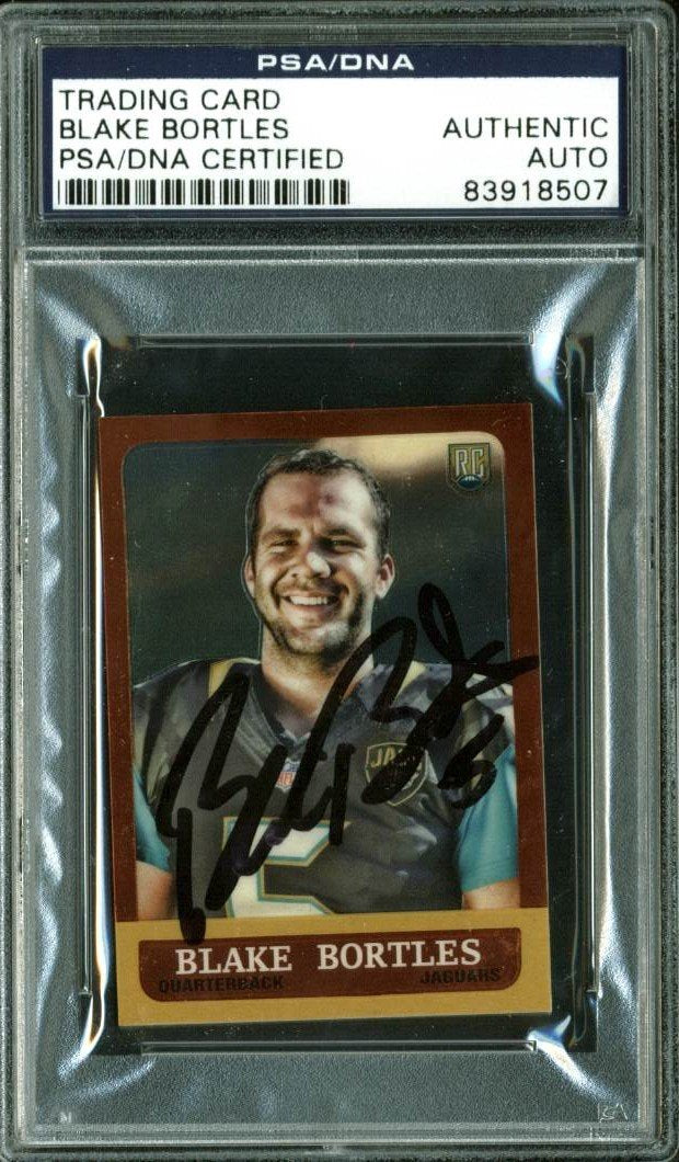 Jaguars Blake Bortles Authentic Signed Card 2014 Topps RC #30 PSA/DNA Slabbed