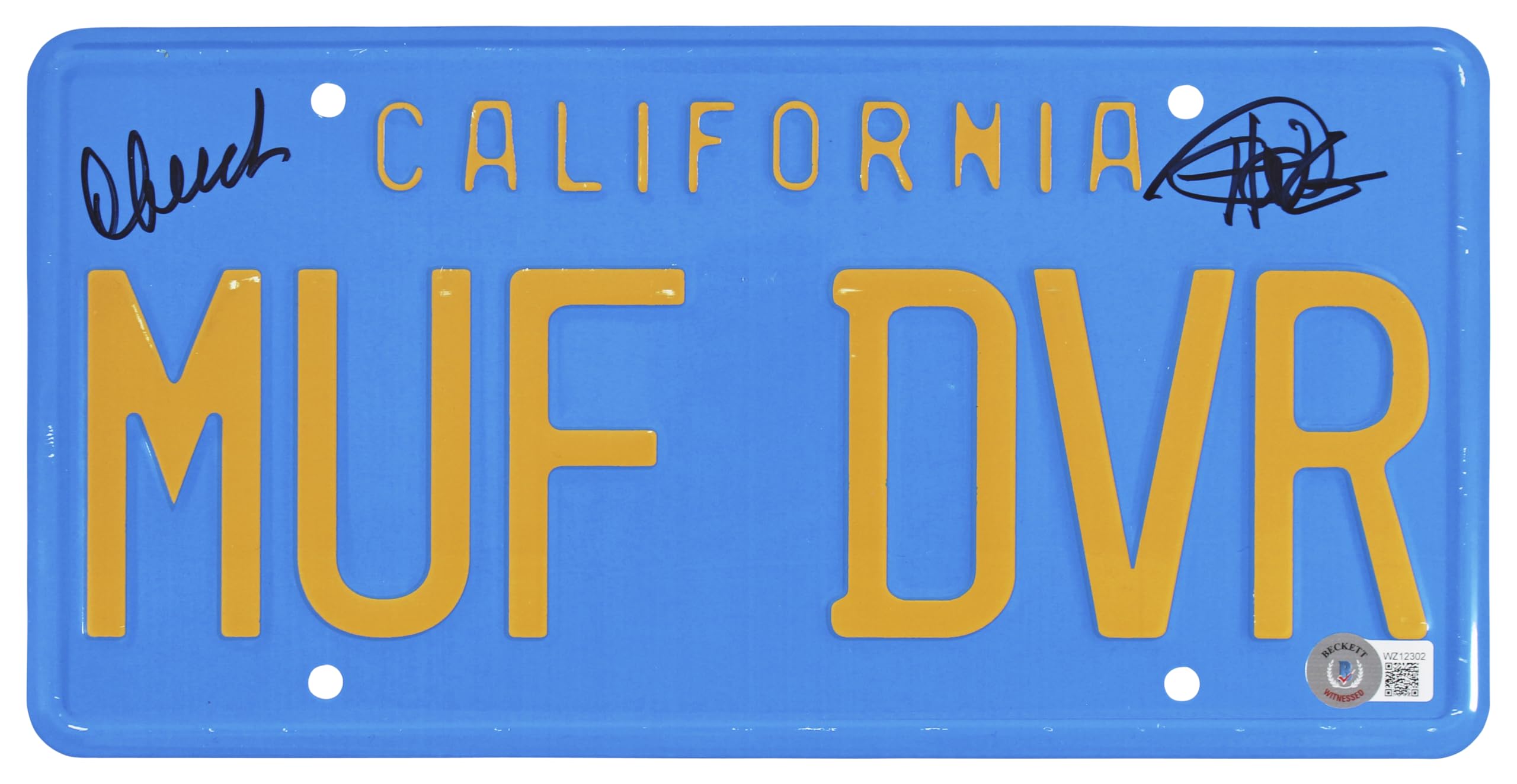 Cheech Marin & Tommy Chong Up in Smoke Signed MUF DVR License Plate BAS Witness