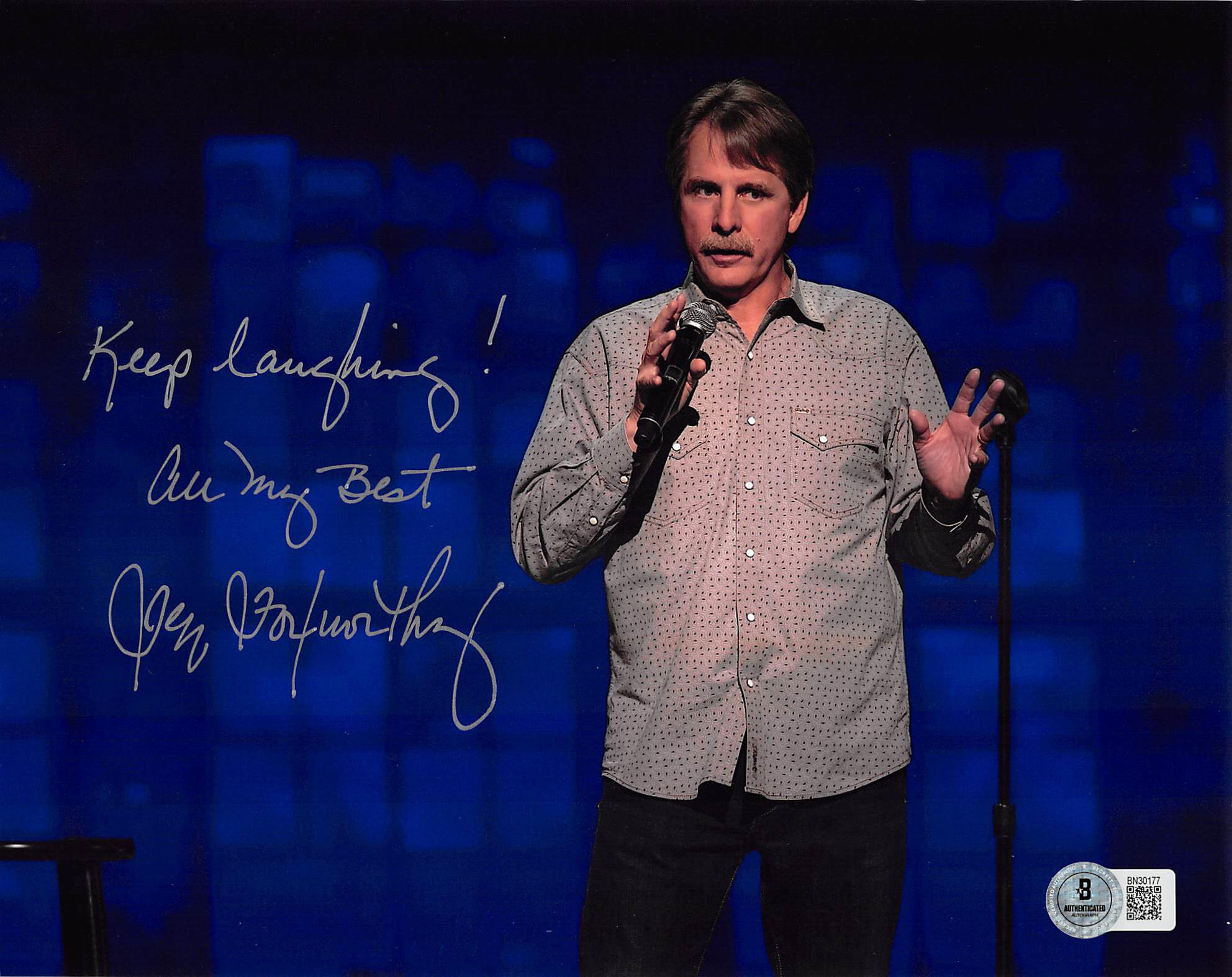 Jeff Foxworthy "Keep Laughing! All My Best" Signed 8x10 Horizontal Photo BAS 2