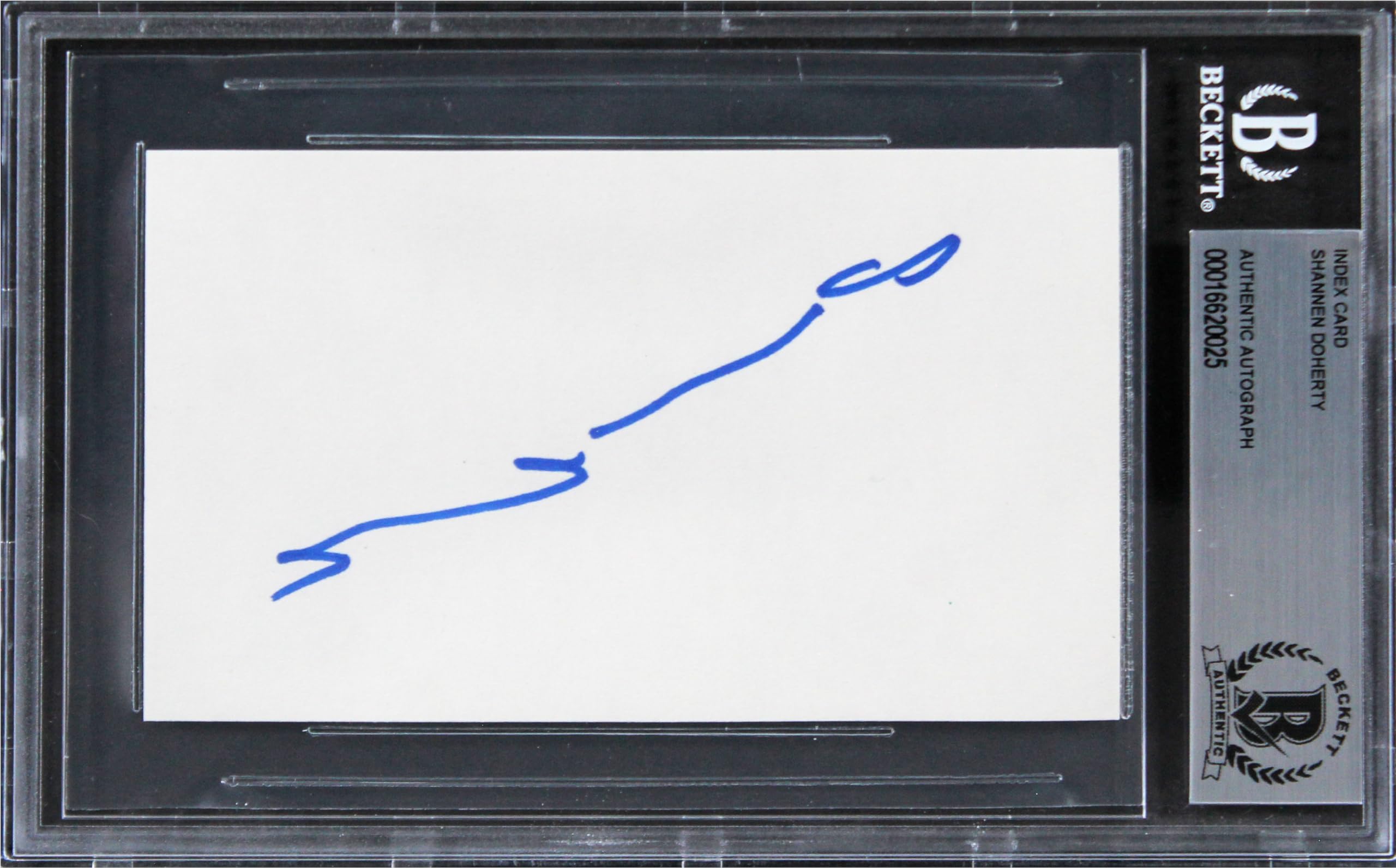Shannen Doherty Beverly Hills, 90210 Signed 3x5 Index Card BAS Slabbed 2