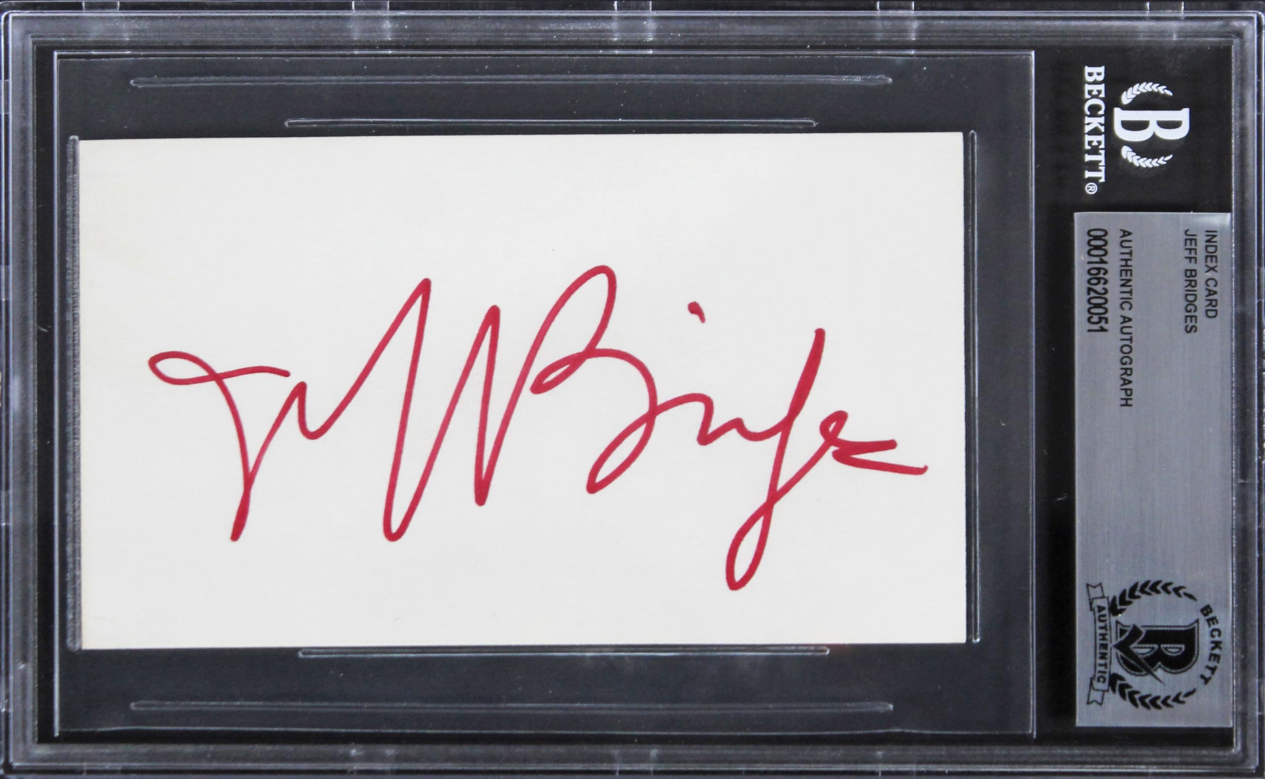 Jeff Bridges The Big Lebowski Authentic Signed 3x5 Index Card BAS Slabbed