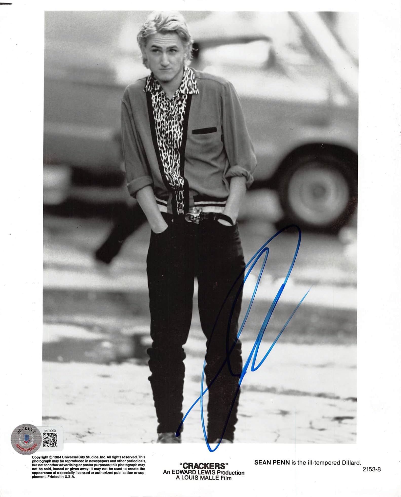 Sean Penn Crackers Authentic Signed 8x10 Photo Autographed BAS #BK03990