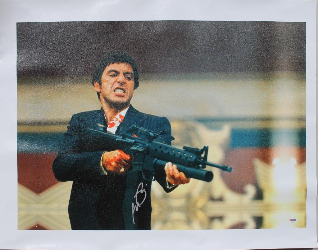 Al Pacino Scarface Authentic Signed 20X28 Canvas Autographed ITP PSA #4A98787
