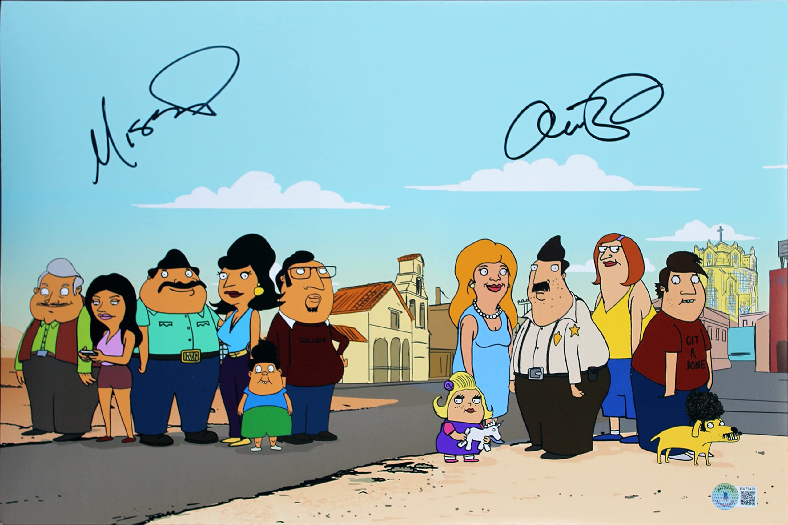 Missy Pyle & Alex Bornstein Bordertown Authentic Signed 12x18 Photo BAS #BA75438
