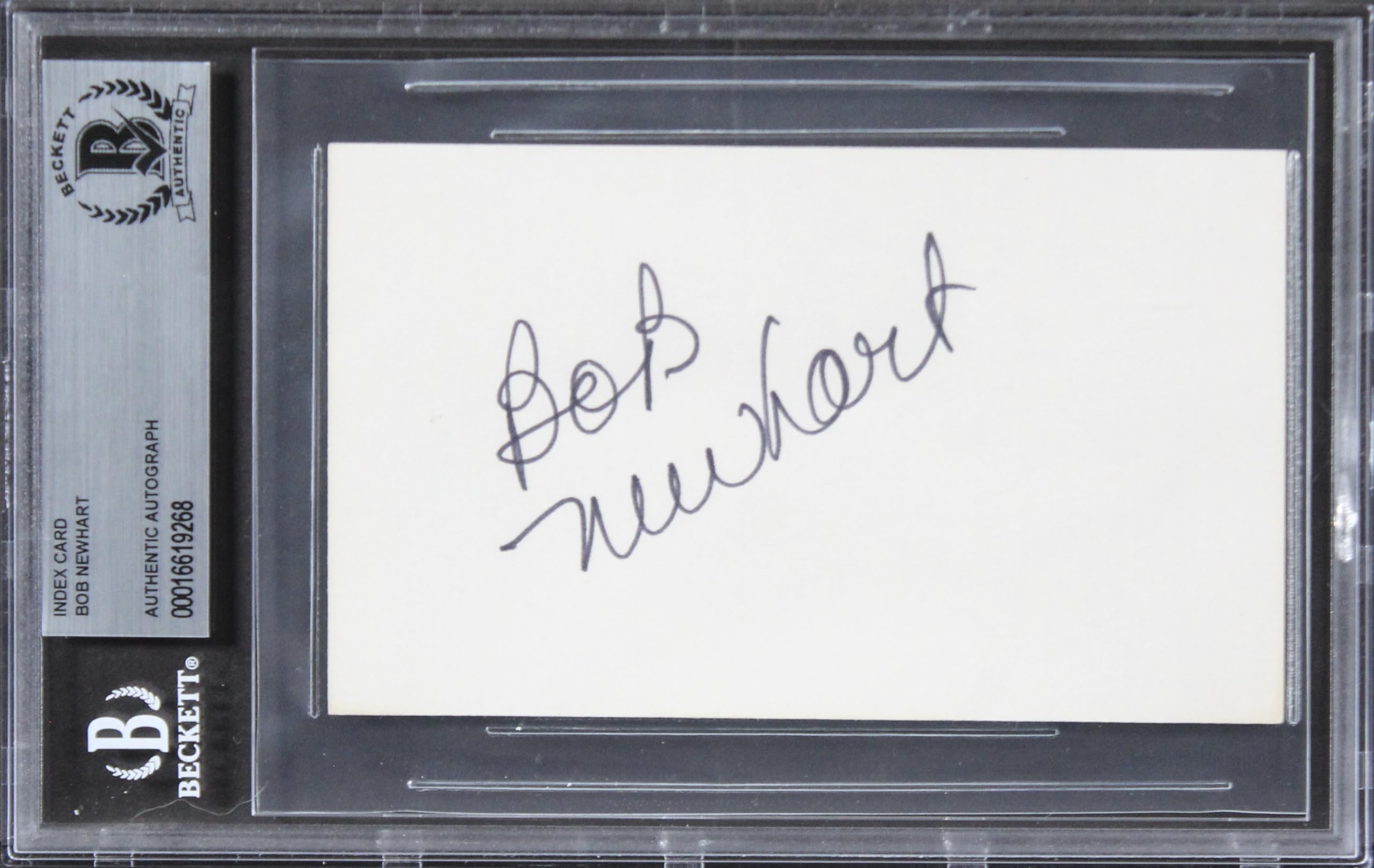 Bob Newhart The Bob Newhart Show Authentic Signed 3x5 Index Card BAS Slabbed