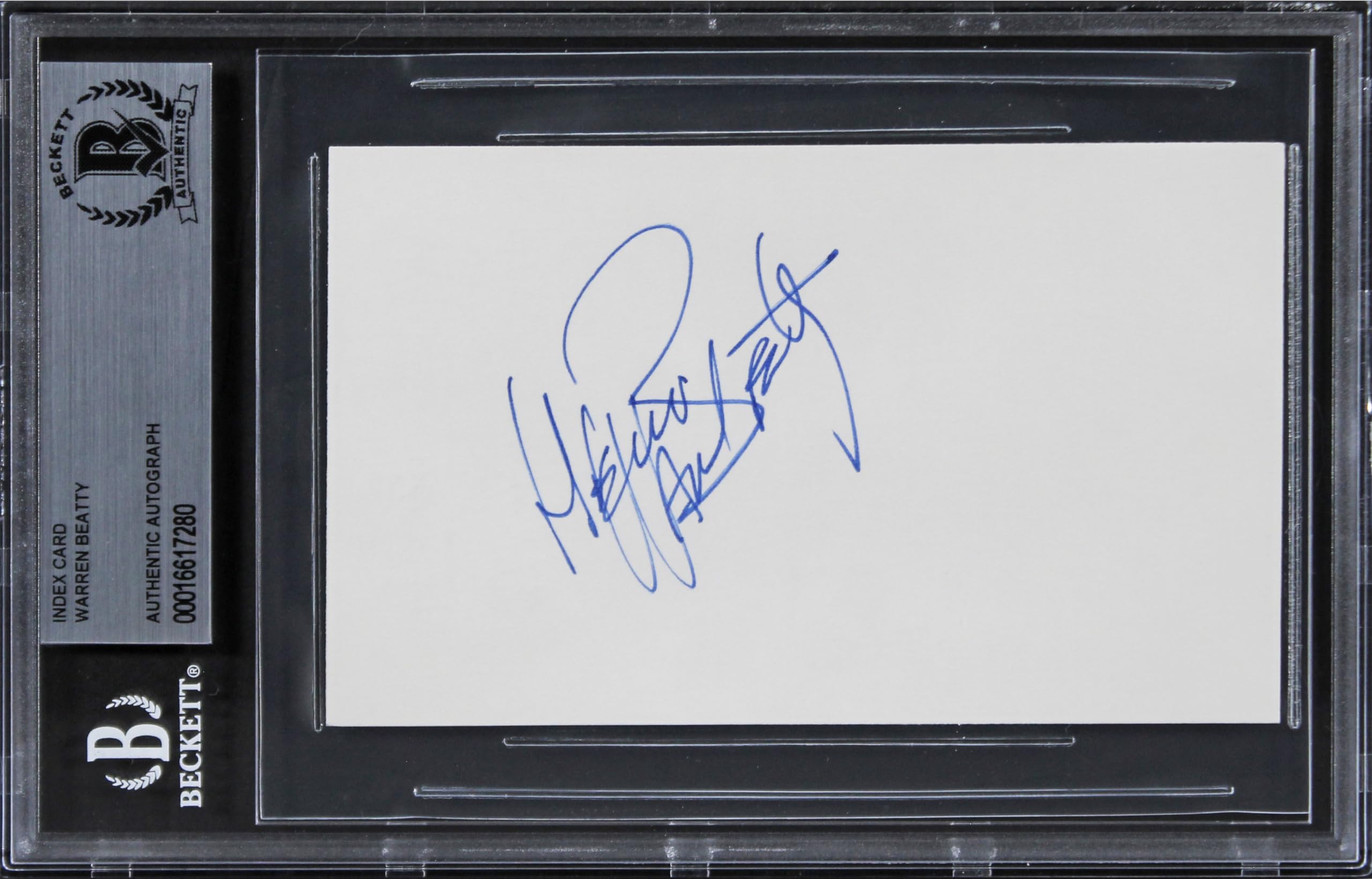 Warren Beatty Bonnie and Clyde Authentic Signed 3x5 Index Card BAS Slabbed 2