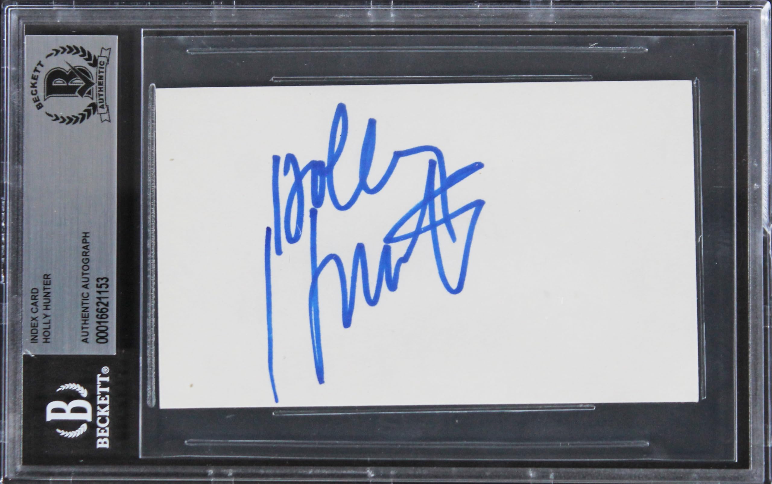 Holly Hunter The Incredibles Authentic Signed 3x5 Index Card BAS Slabbed 1