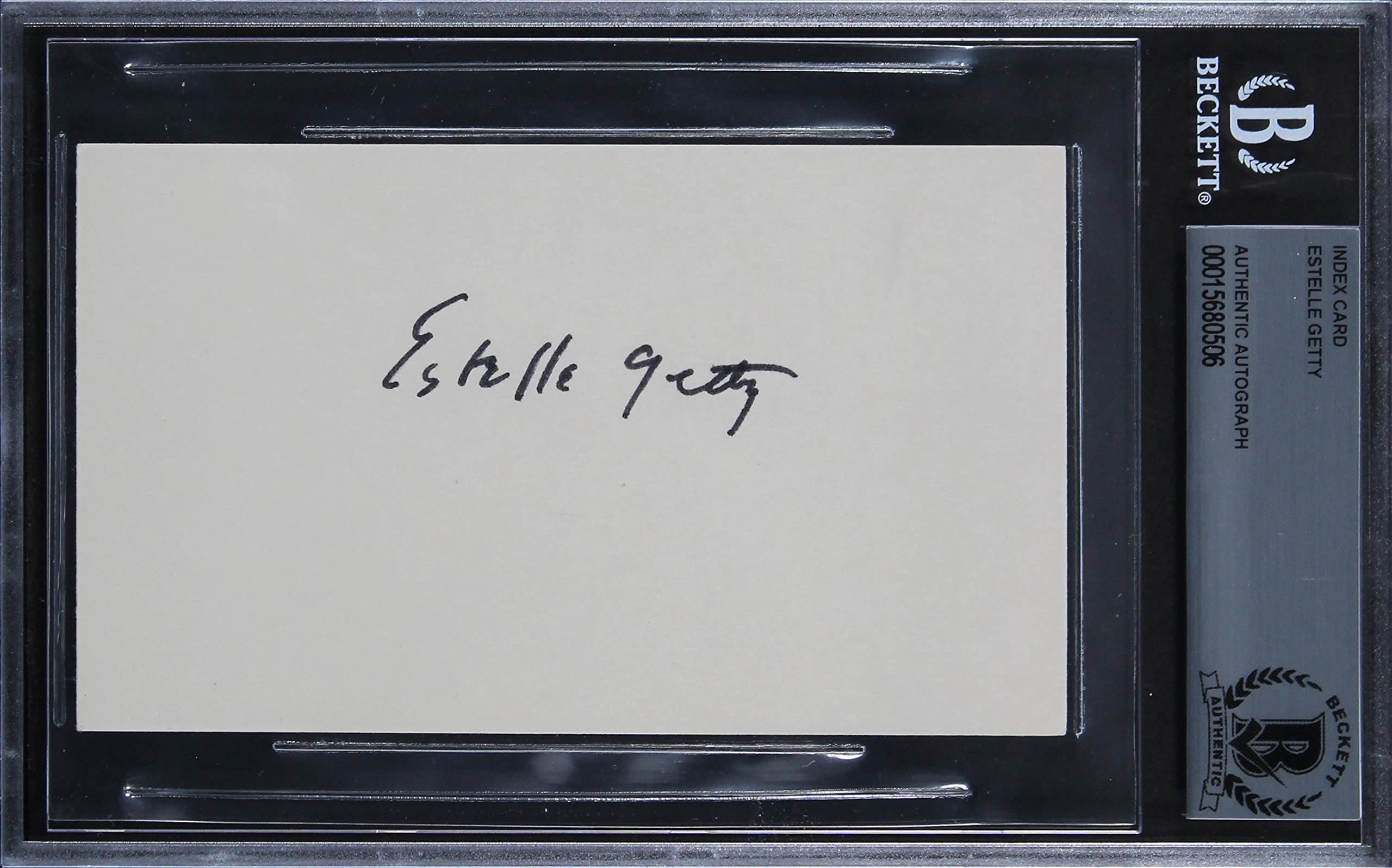 Estelle Getty The Golden Girls Authentic Signed 3x5 Index Card BAS Slabbed 2