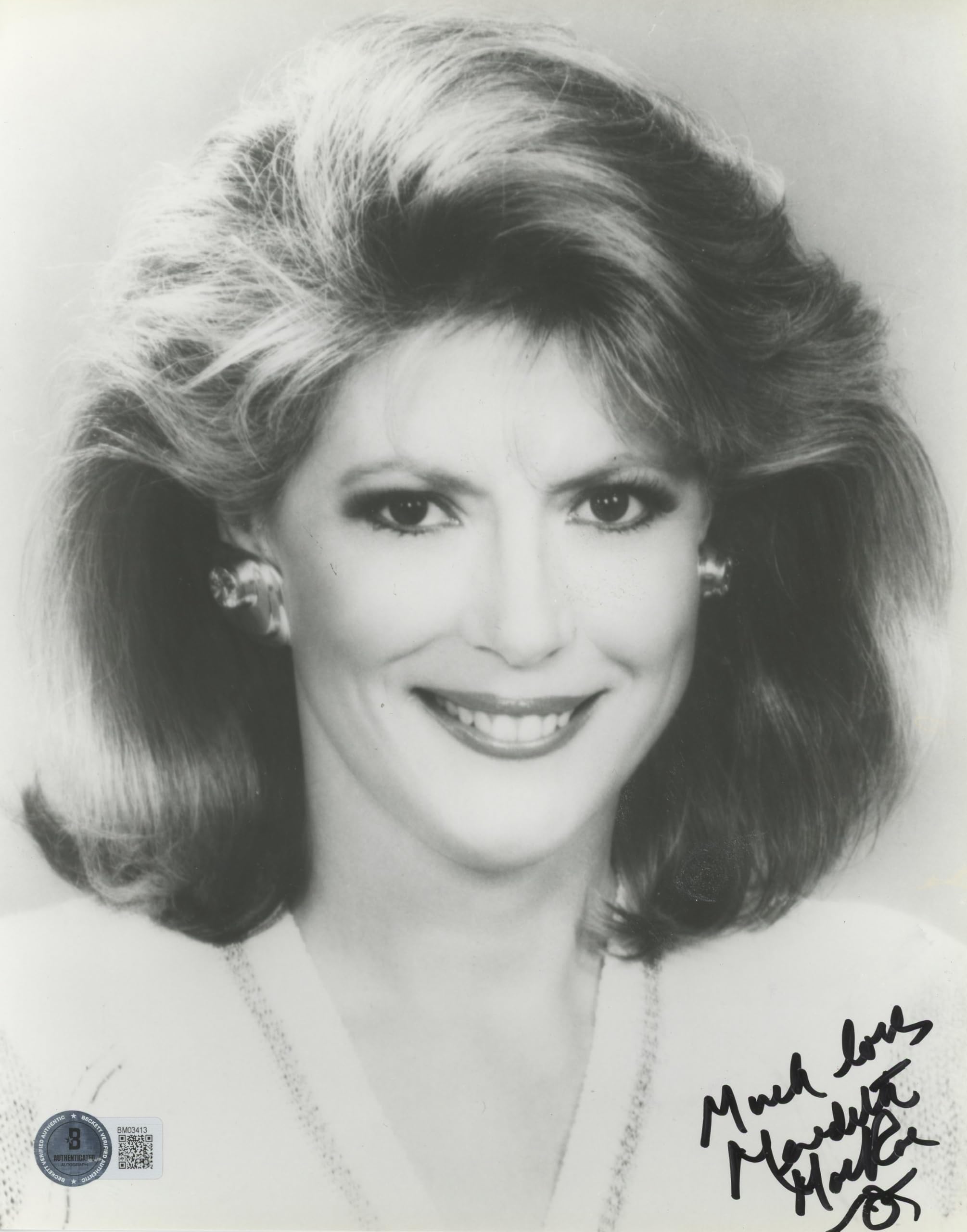 Meredith MacRae Bikini Beach "Much Love" Signed 8x10 Photo BAS #BM03413