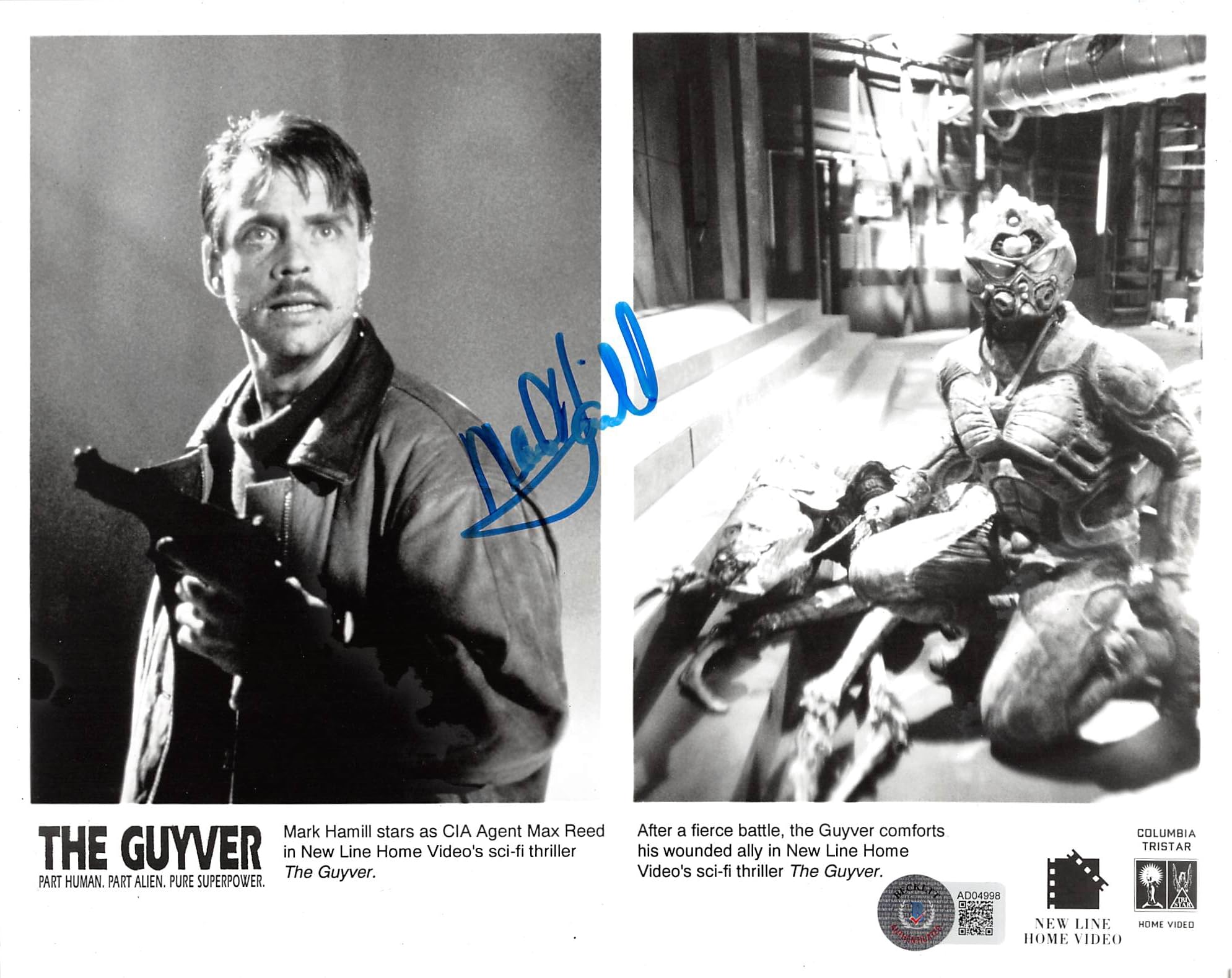 Mark Hamill The Guyver Authentic Signed 8x10 Black & White Photo BAS #AD04998