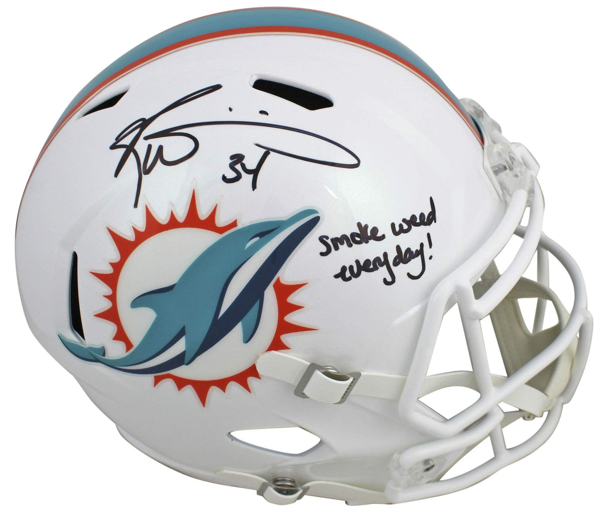 Dolphins Ricky Williams "Smoke Weed Everyday" Signed F/S Speed Rep Helmet JSA